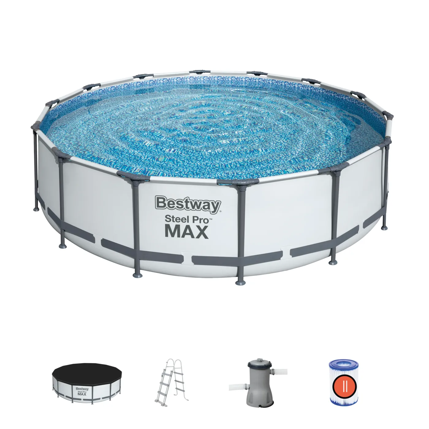 Piscina fuori terra tubolare BESTWAY Steel Pro Max grigio H 1.1 x D 4.27 m 7
