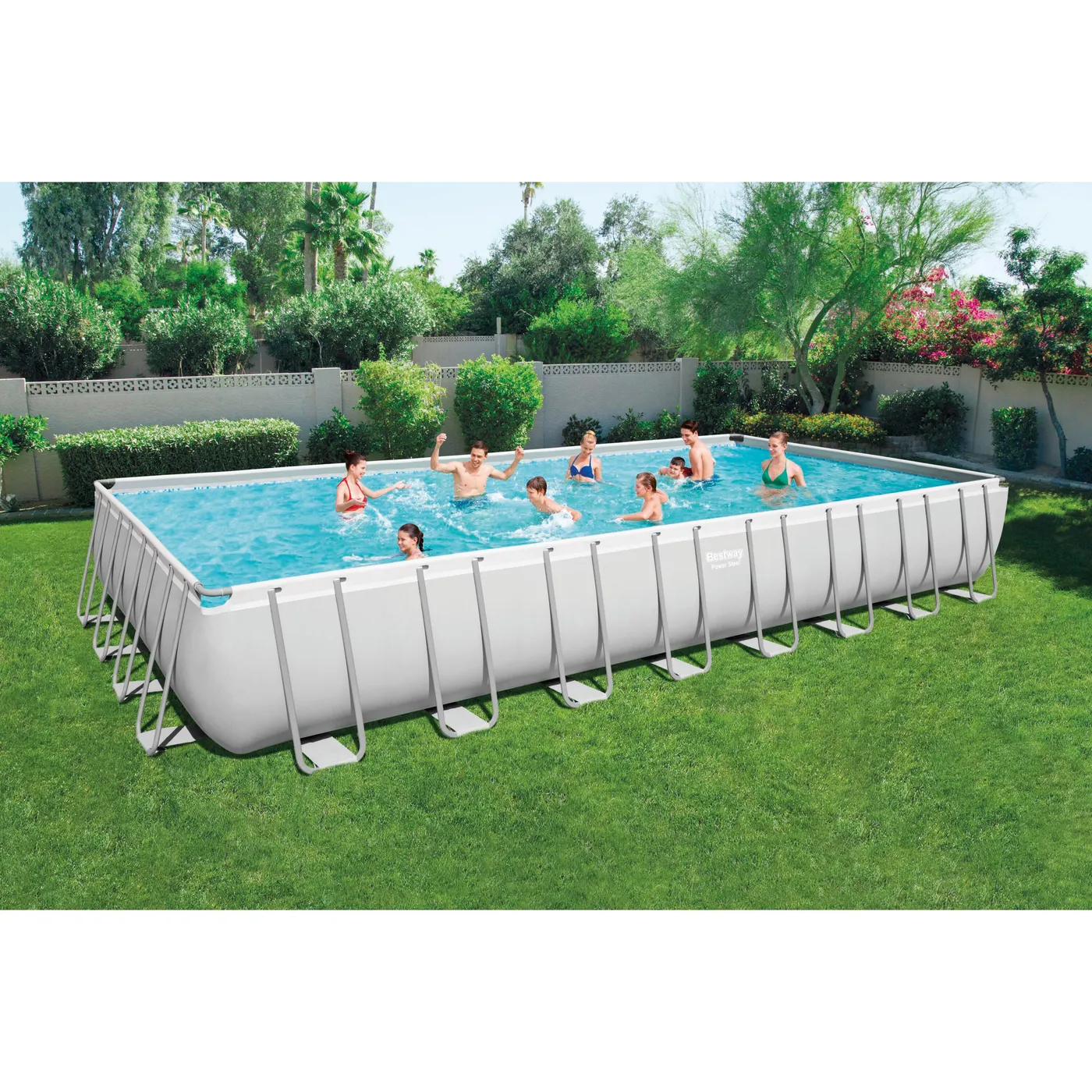 Piscina fuori terra tubolare BESTWAY Power Steel Frame grigio L int 9.27 x 4.54 m 2