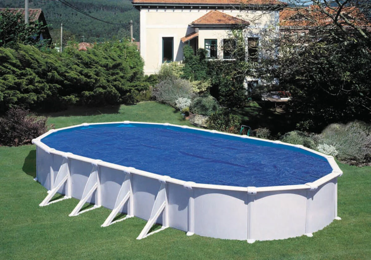 Copertura termica per piscina ovale GRE in polietilene 735 x 370 cm 3