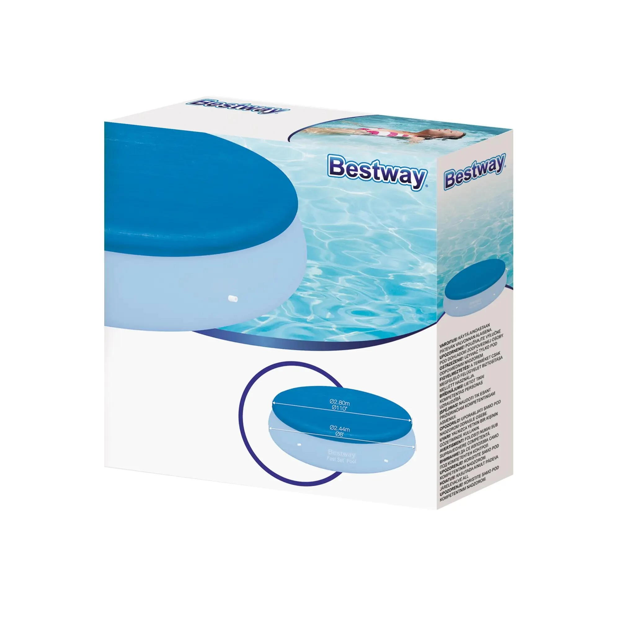 Copertura di sicurezza per piscina tondo BESTWAY Fast set in polietilene blu Ø 244 cm 6