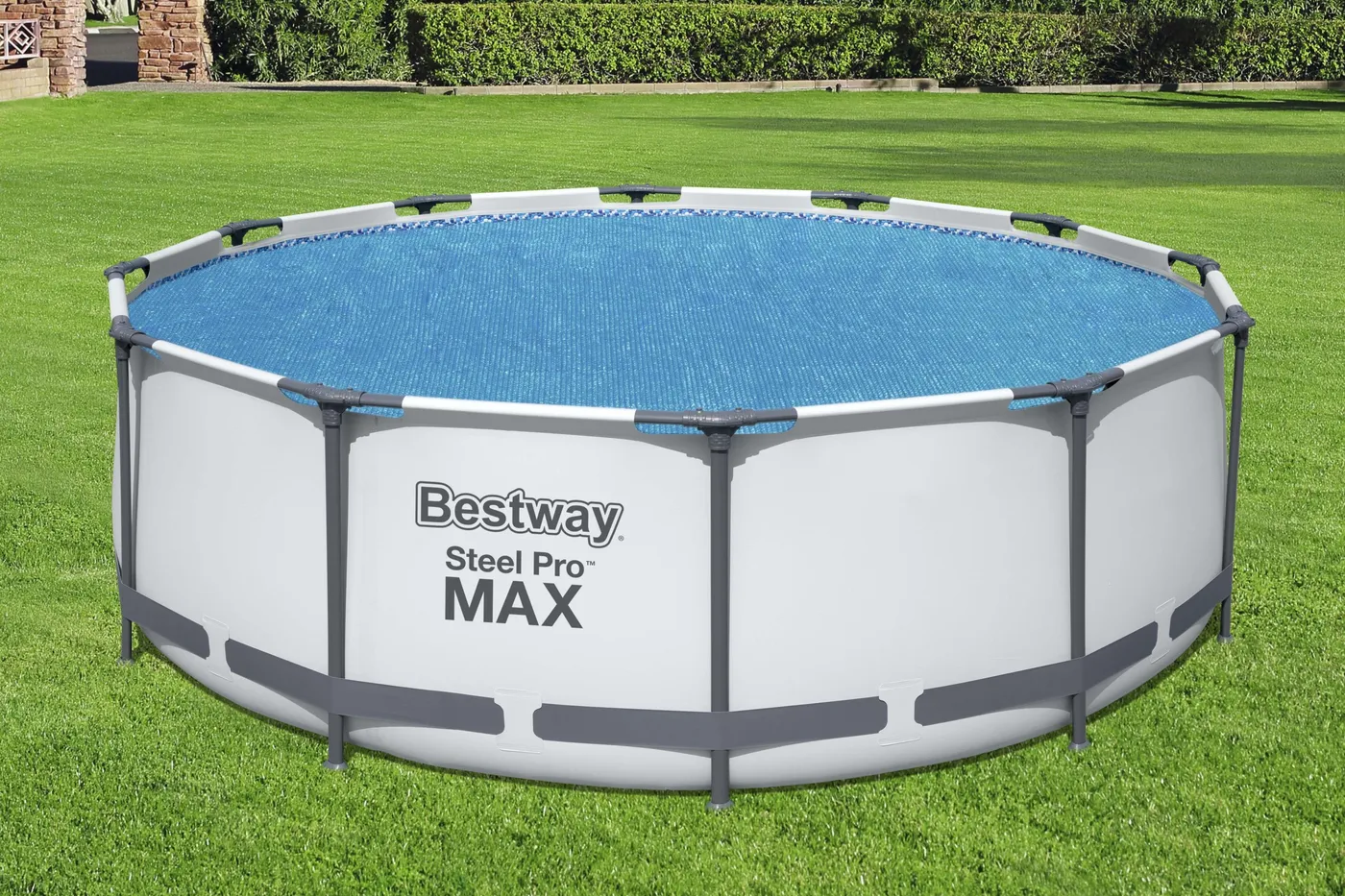 Copertura termica per piscina tondo BESTWAY Telo Termico Fast Set da 3,66 in polietilene blu Ø 366 cm