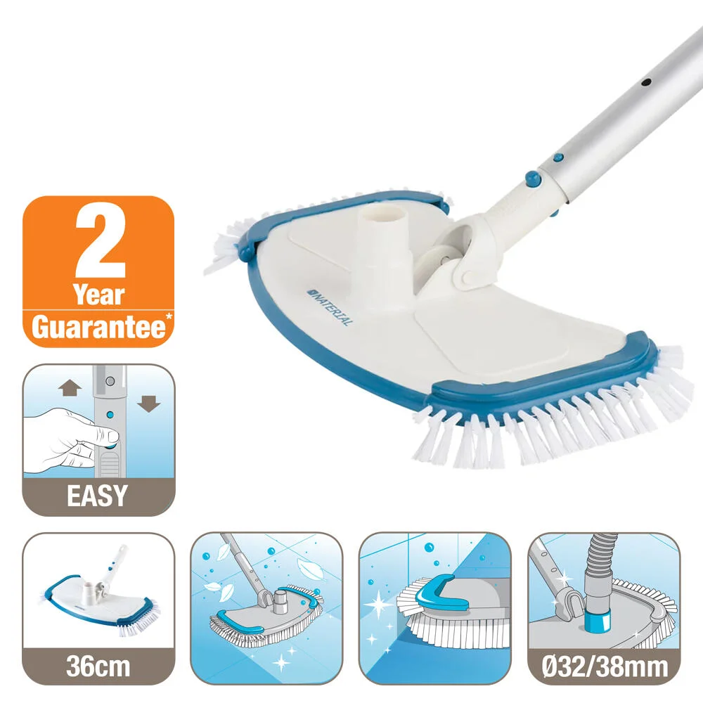 Puliscifondo manuale per piscina Ovale NATERIAL con spazzole laterali 8