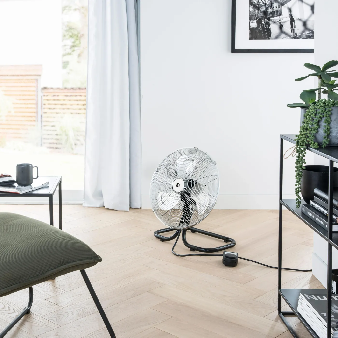 Ventilatore da appoggio EQUATION Curl silver 45 W Ø 40 cm 2