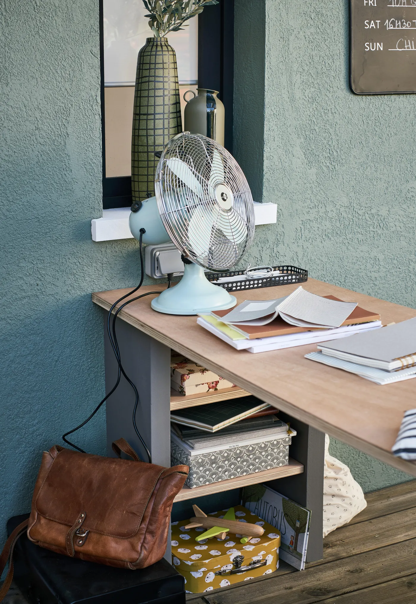 Ventilatore da tavolo EQUATION Mini Cooma verde 40 W Ø 30 cm 3