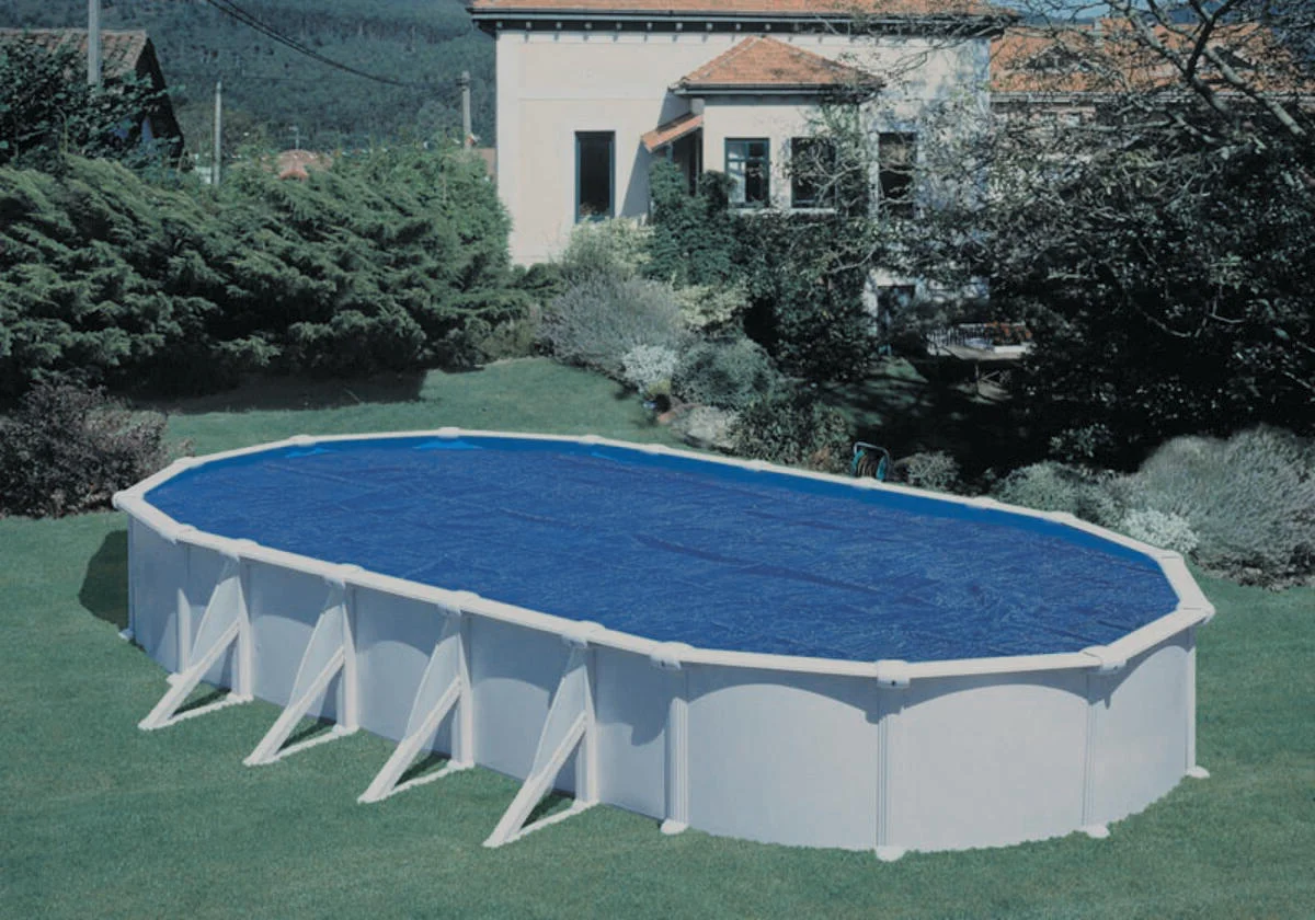 Copertura termica per piscina ovale GRE in polietilene 735 x 370 cm