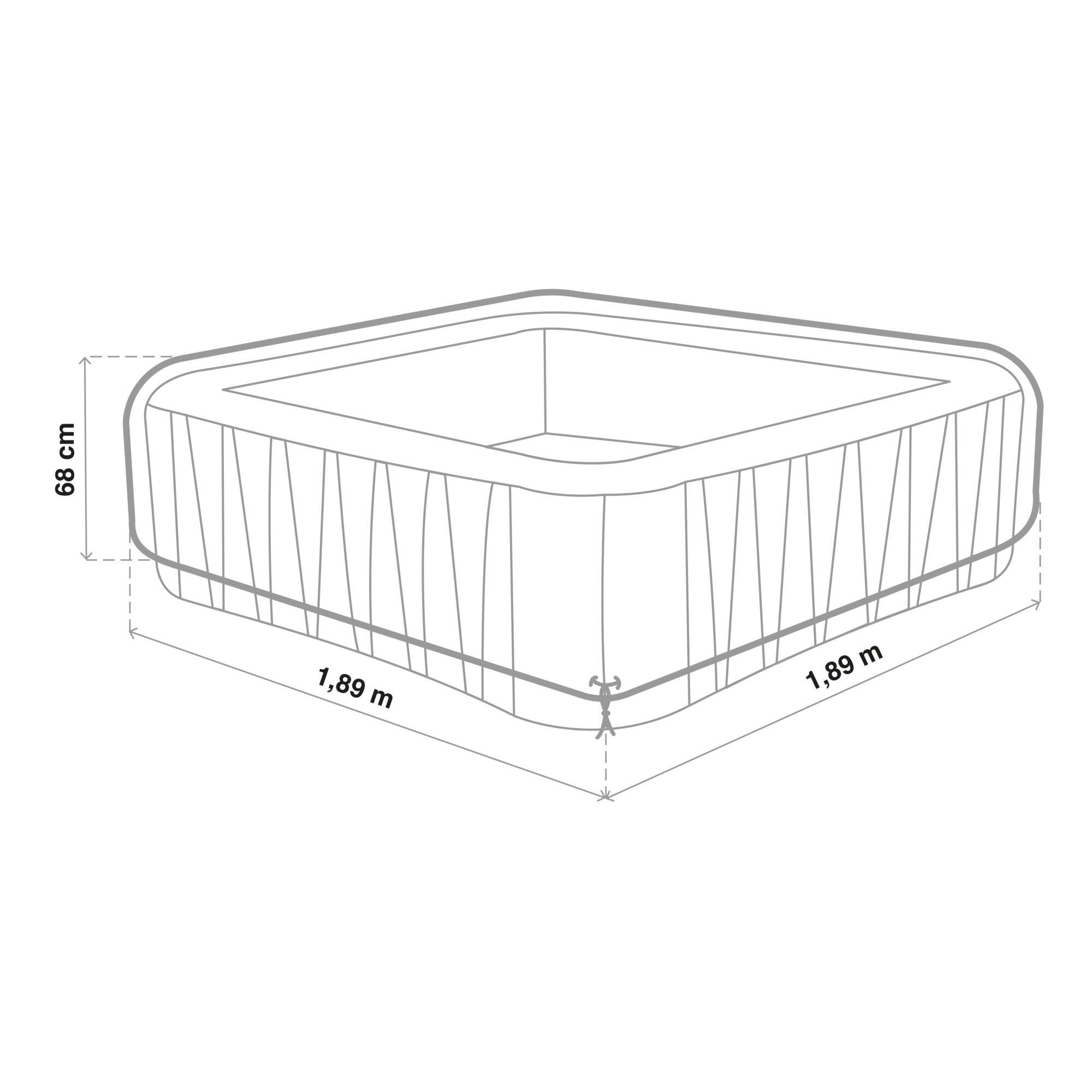Copertura invernale per piscina rettangolare NATERIAL in poliestere grigio 189 x 189 cm 3