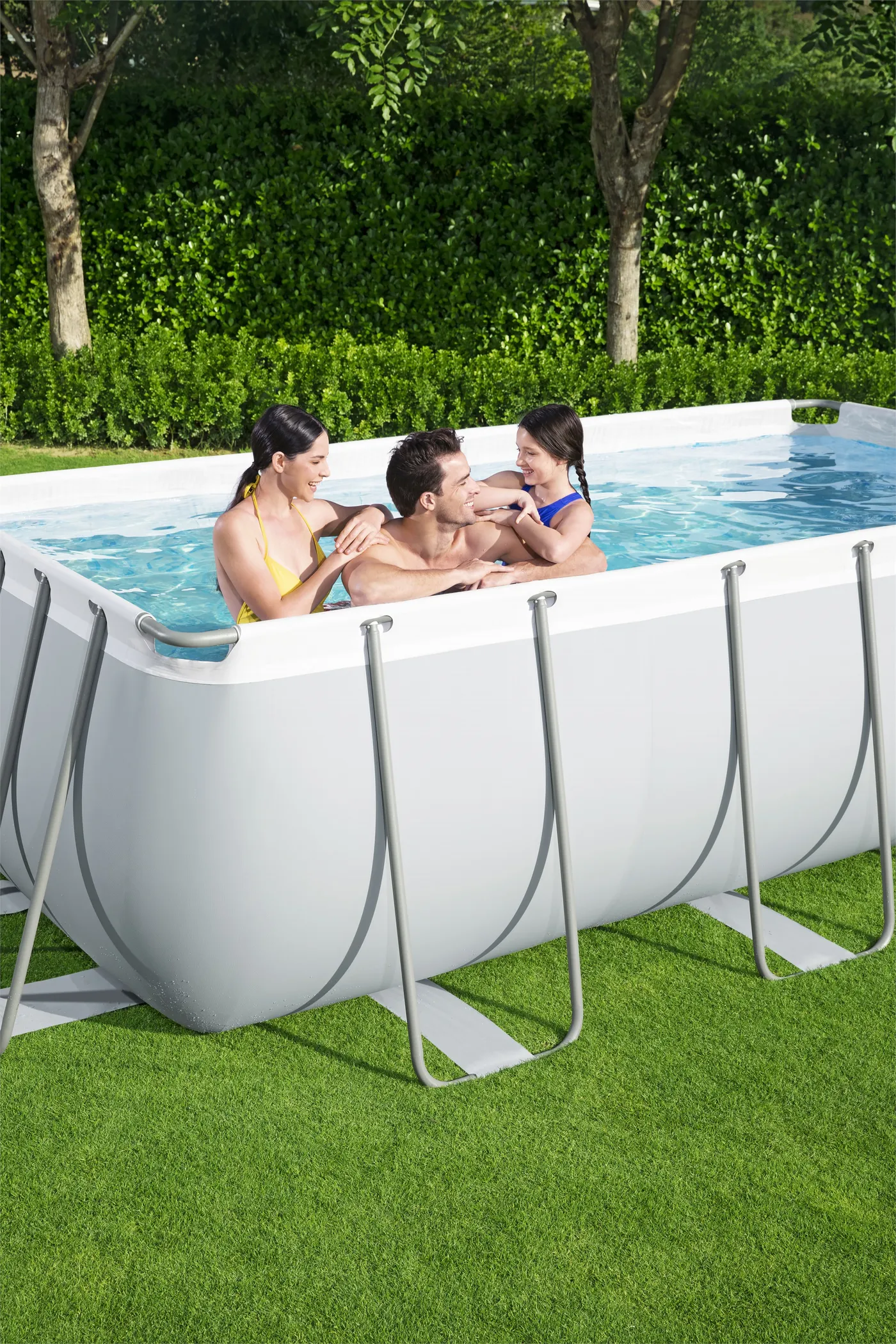 Piscina fuori terra tubolare BESTWAY Power grigio chiaro H 1 x L int 3.82 x 1.81 m 4