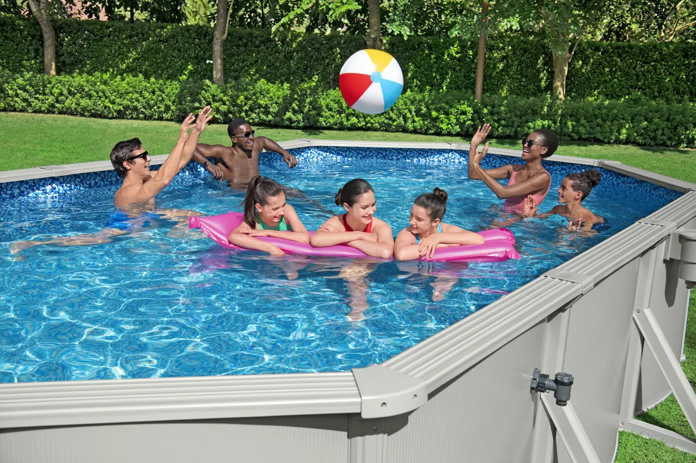 Piscina fuori terra rigida BESTWAY Hydrium Set grigio L int 6.1 x 3.6 m 8