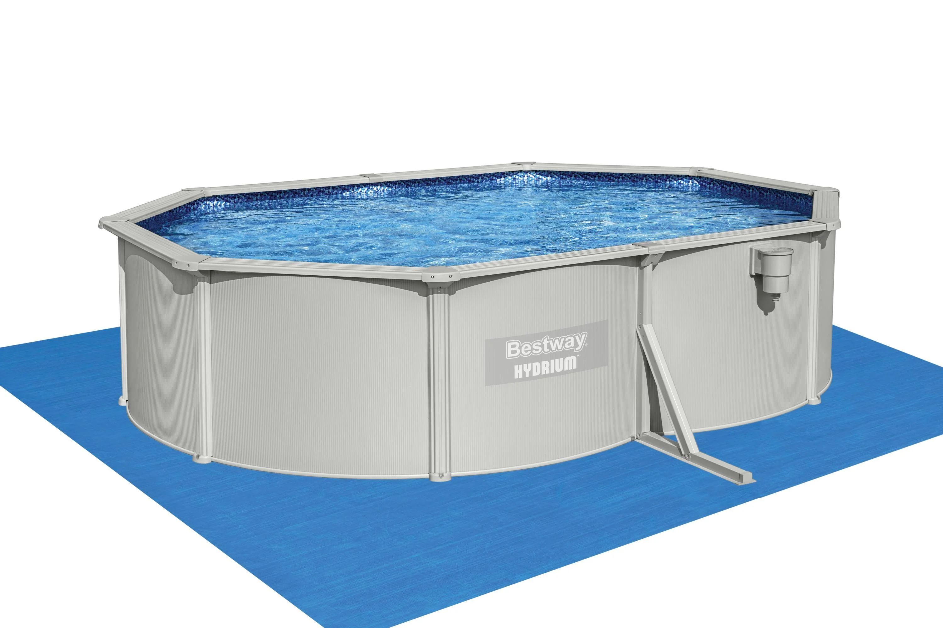 Piscina fuori terra rigida BESTWAY Hydrium Set grigio L int 5 x 3.6 m 3