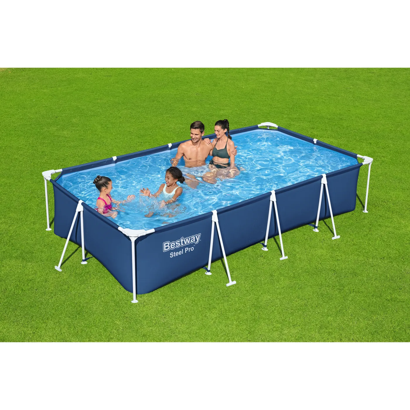 Piscina fuori terra tubolare BESTWAY Steel Pro blu L int 4.0 x 2.11 m