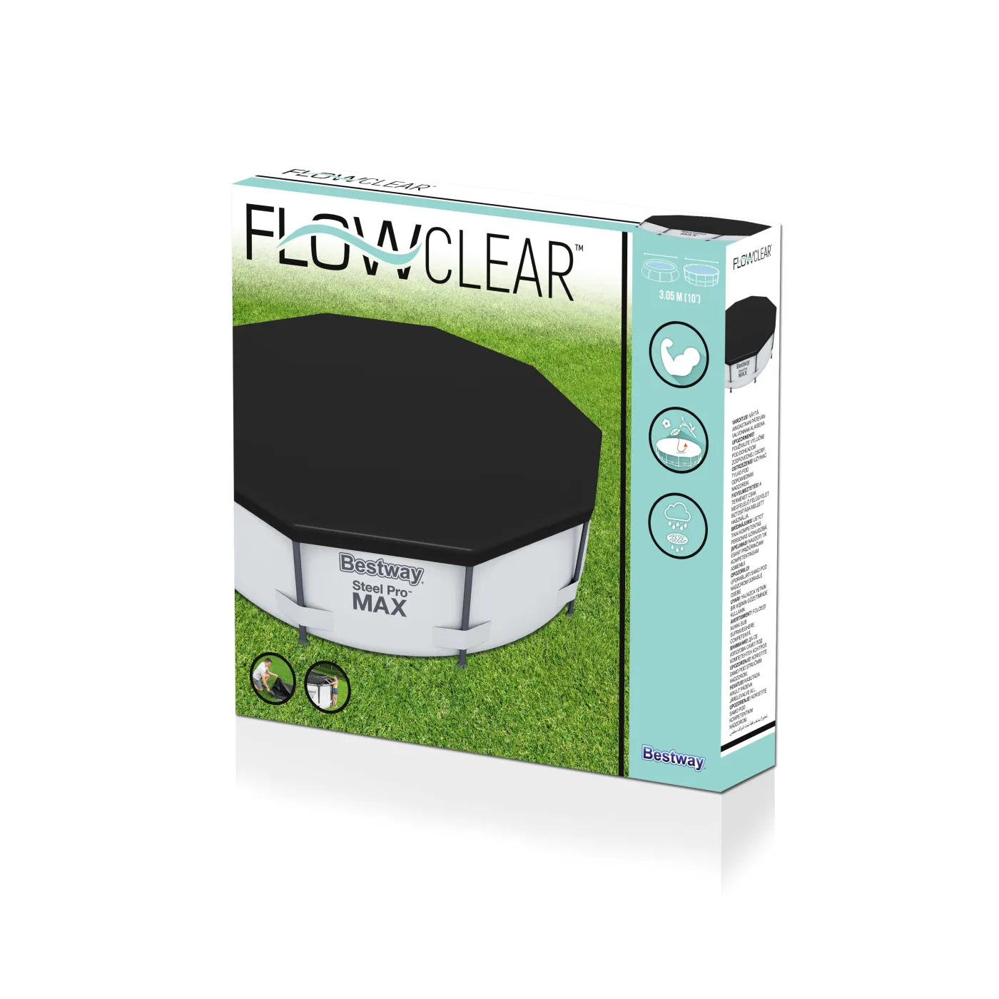 Copertura di sicurezza per piscina tondo BESTWAY in pvc nero Ø 305 cm 8