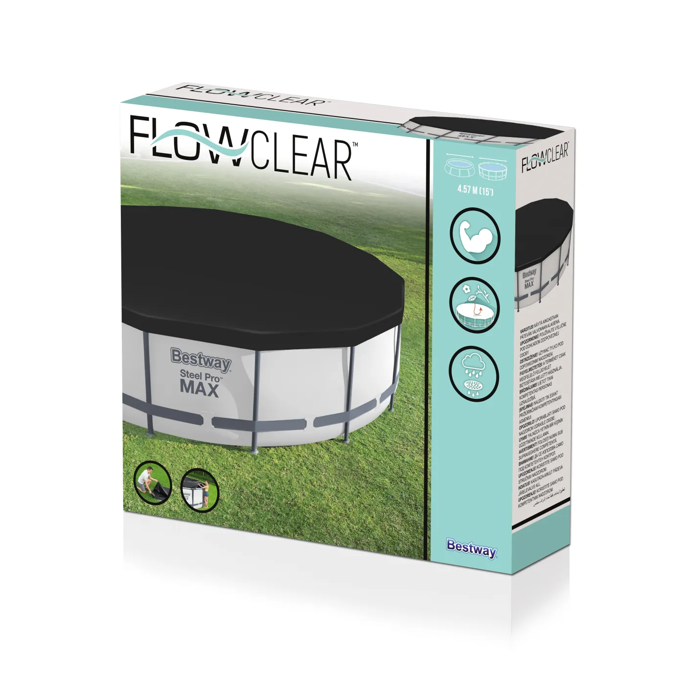 Copertura di sicurezza per piscina tondo BESTWAY in pvc nero Ø 457 cm 4