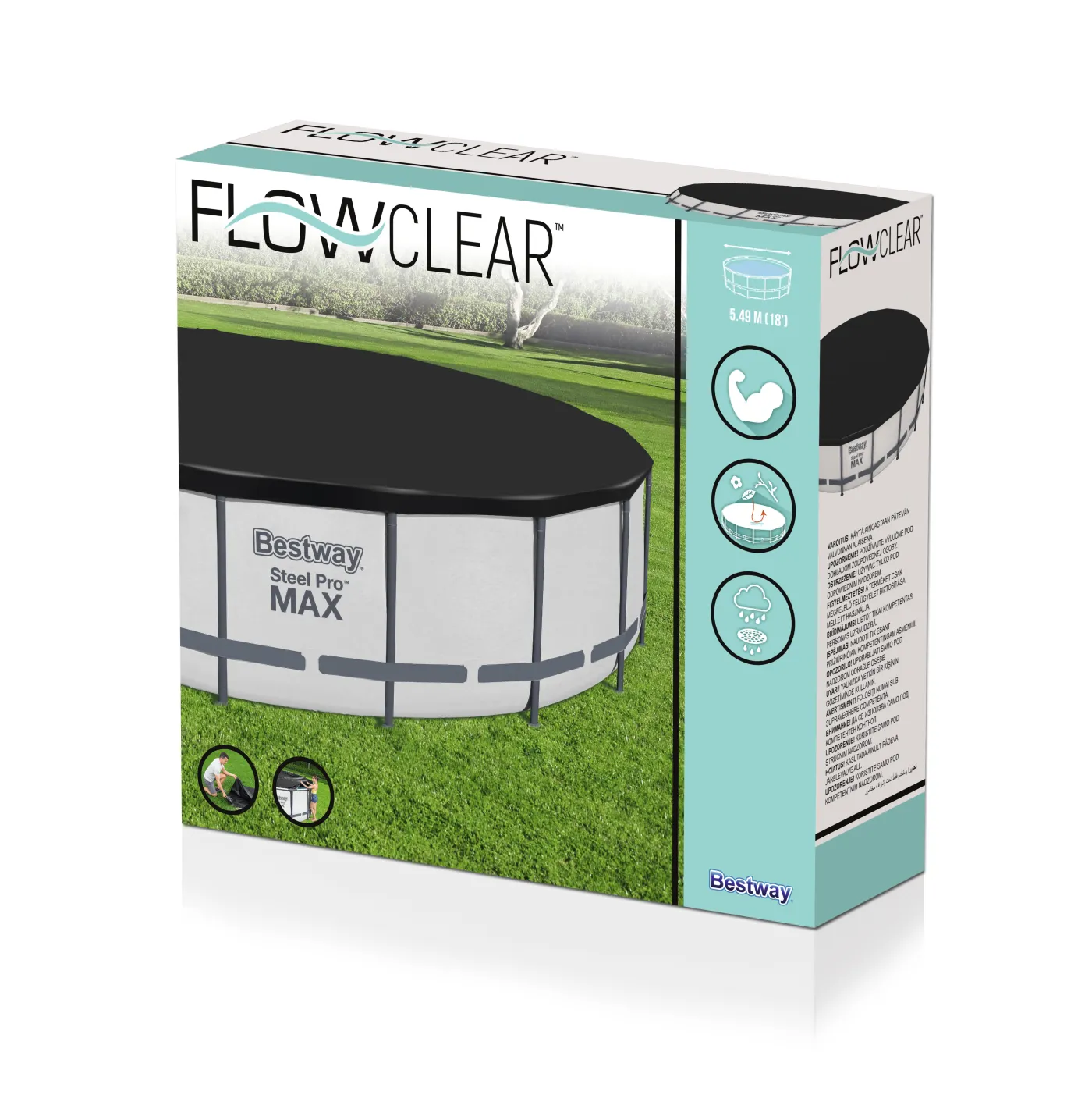 Copertura invernale per piscina tondo BESTWAY in pvc nero Ø 549 cm 7