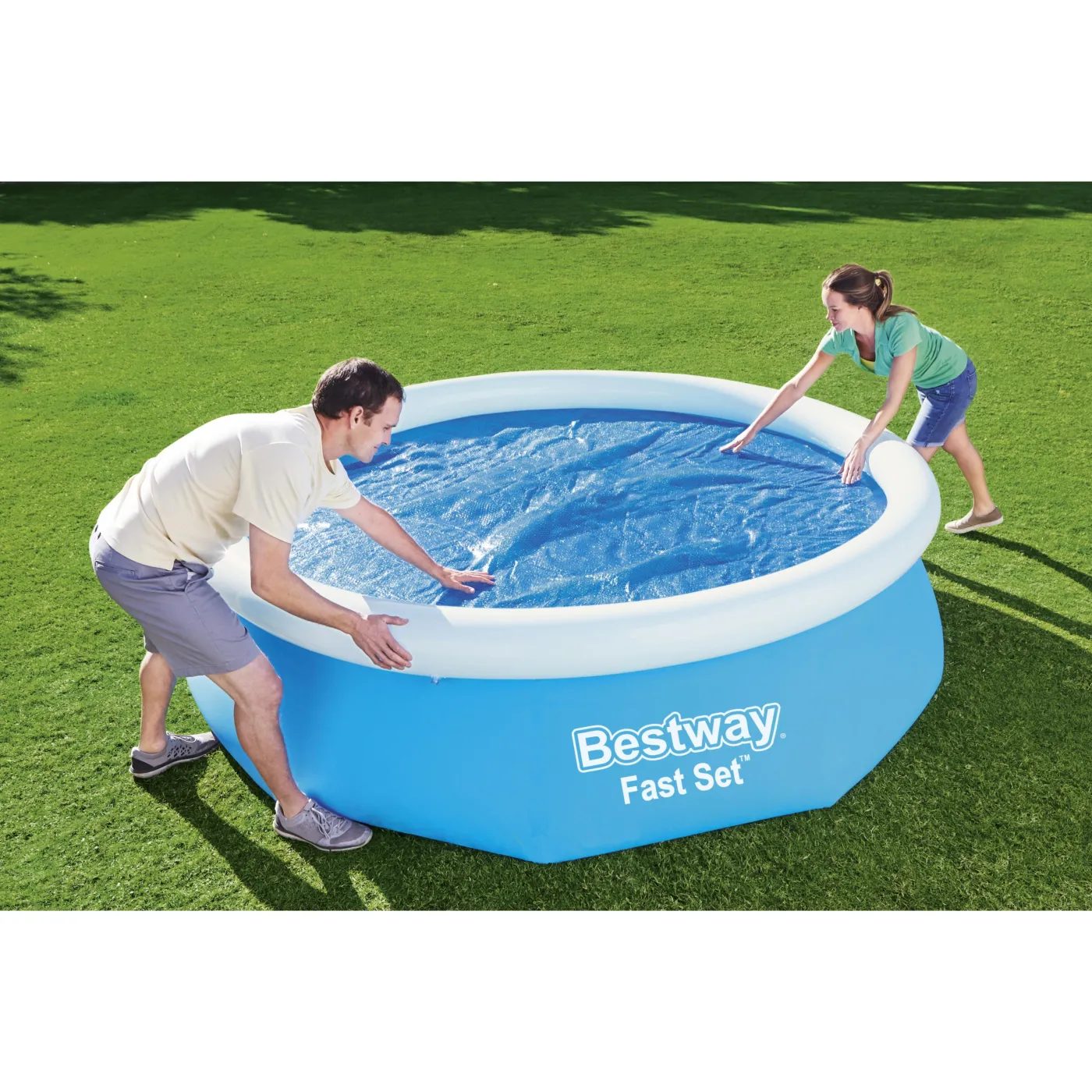 Copertura termica per piscina tondo BESTWAY in polietilene blu Ø 289 cm 2