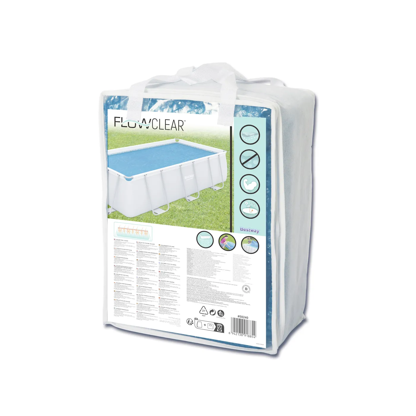 Copertura termica per piscina rettangolare BESTWAY in pvc blu 380 x 180 cm 7