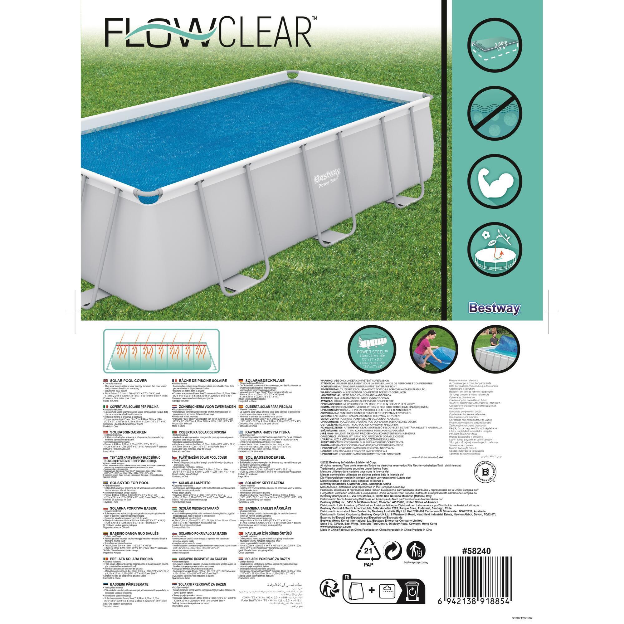 Copertura termica per piscina rettangolare BESTWAY in pvc blu 380 x 180 cm 6