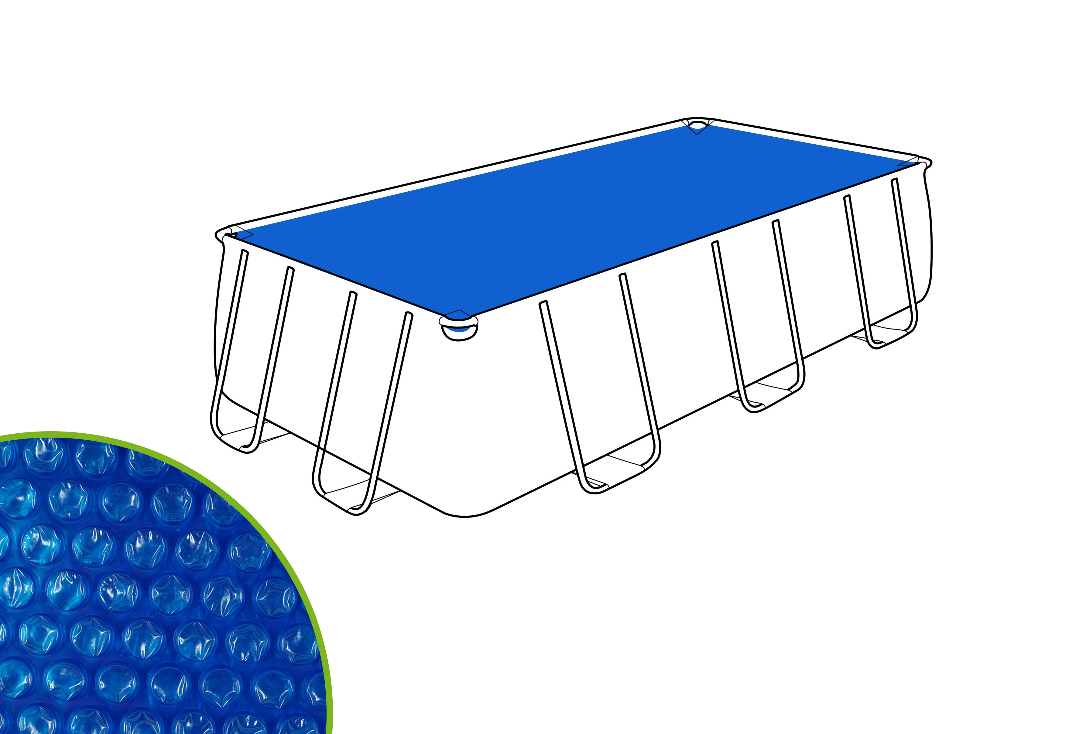 Copertura termica per piscina rettangolare BESTWAY in pvc blu 380 x 180 cm 4