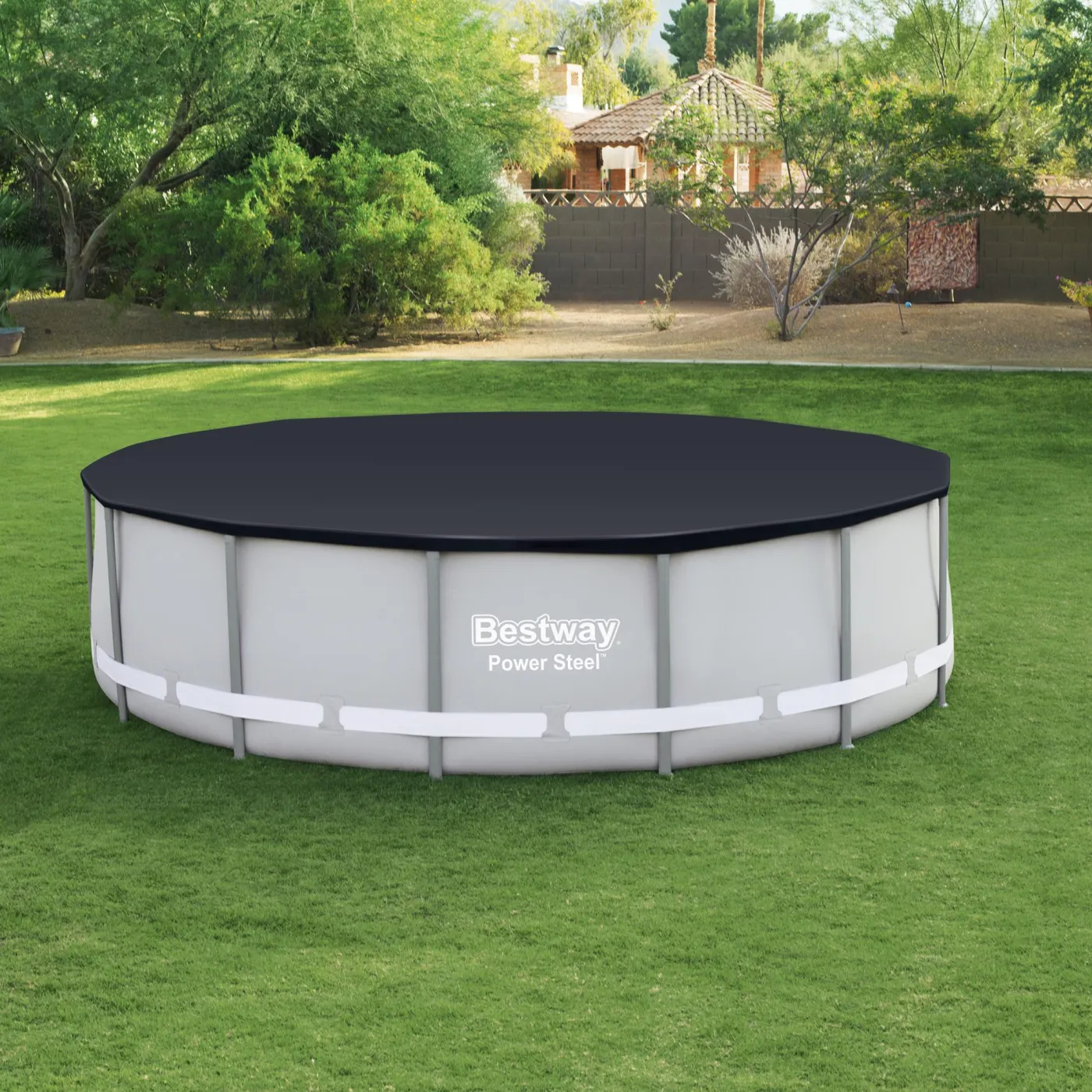 Copertura di sicurezza per piscina tondo BESTWAY in pvc nero Ø 427 cm 5