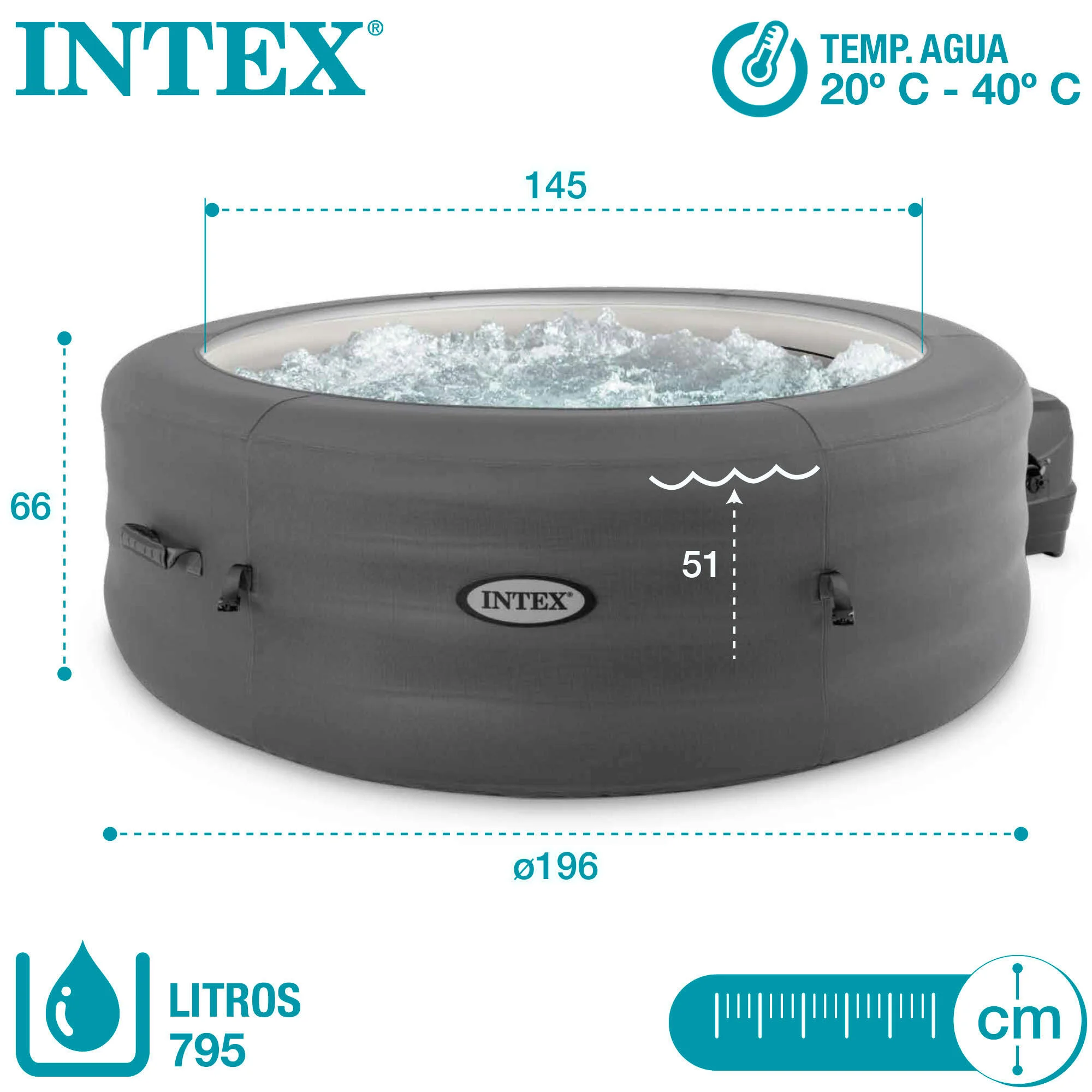 Idromassaggio da esterno gonfiabile INTEX Simple Spa Ø 196 H 66 cm 8