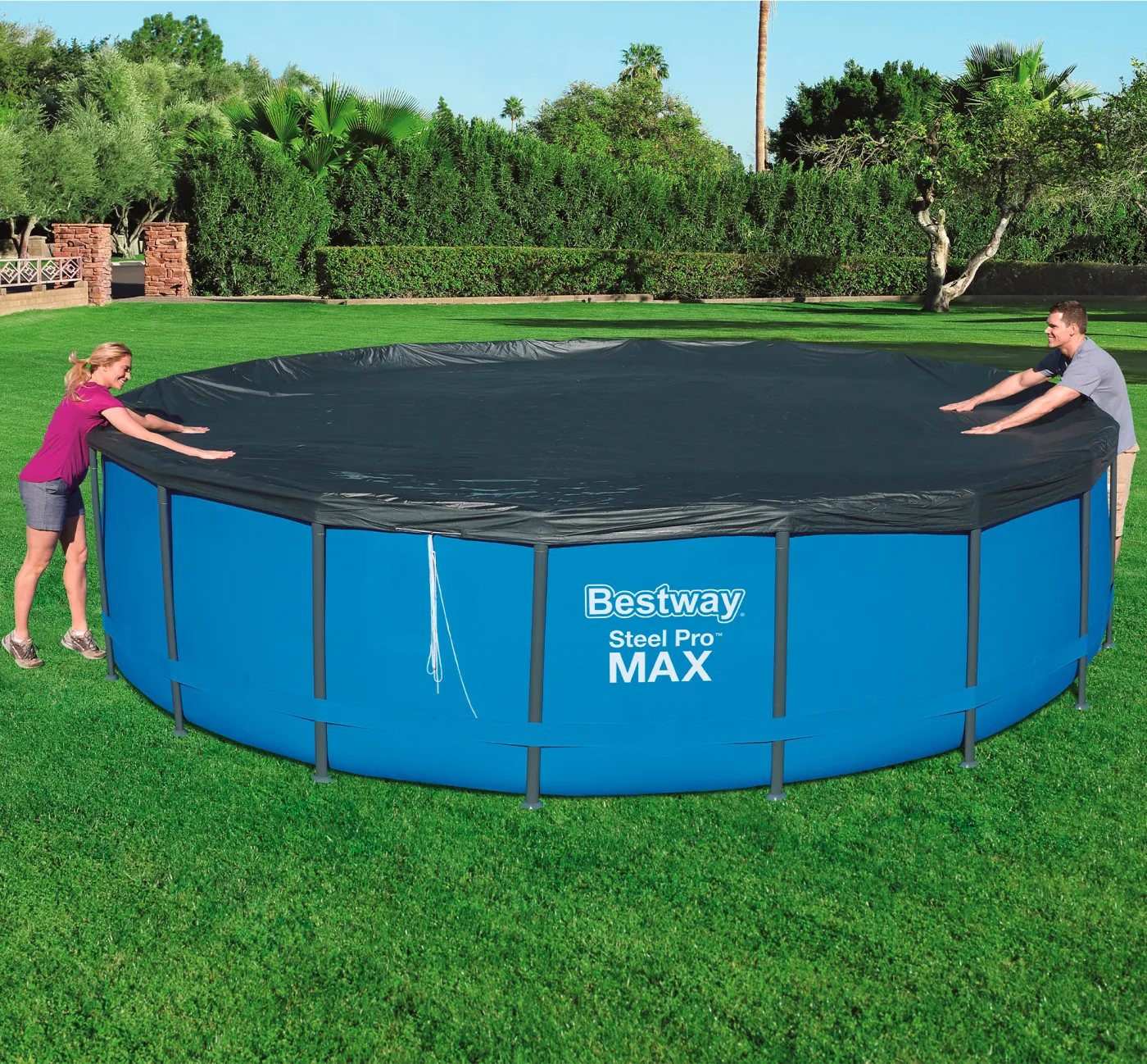 Copertura invernale per piscina tondo BESTWAY in pvc nero Ø 549 cm 3