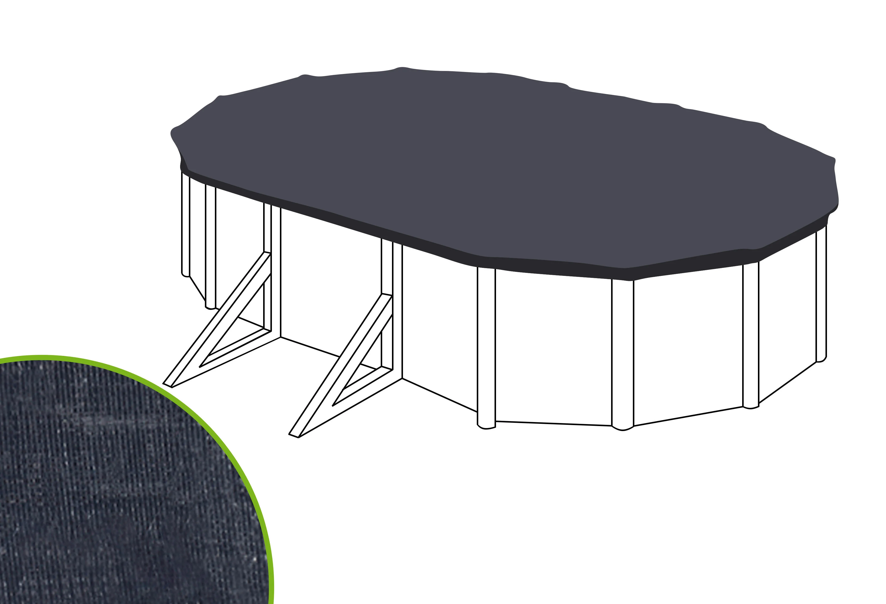 Copertura invernale per piscina ovale NATERIAL CI911NAT in polietilene nero 1030 x 560 cm 6