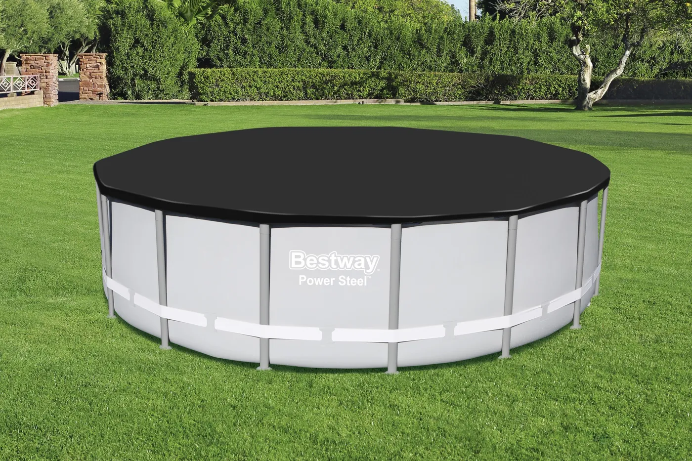 Copertura per piscina tondo BESTWAY in pvc nero Ø 493 cm 2