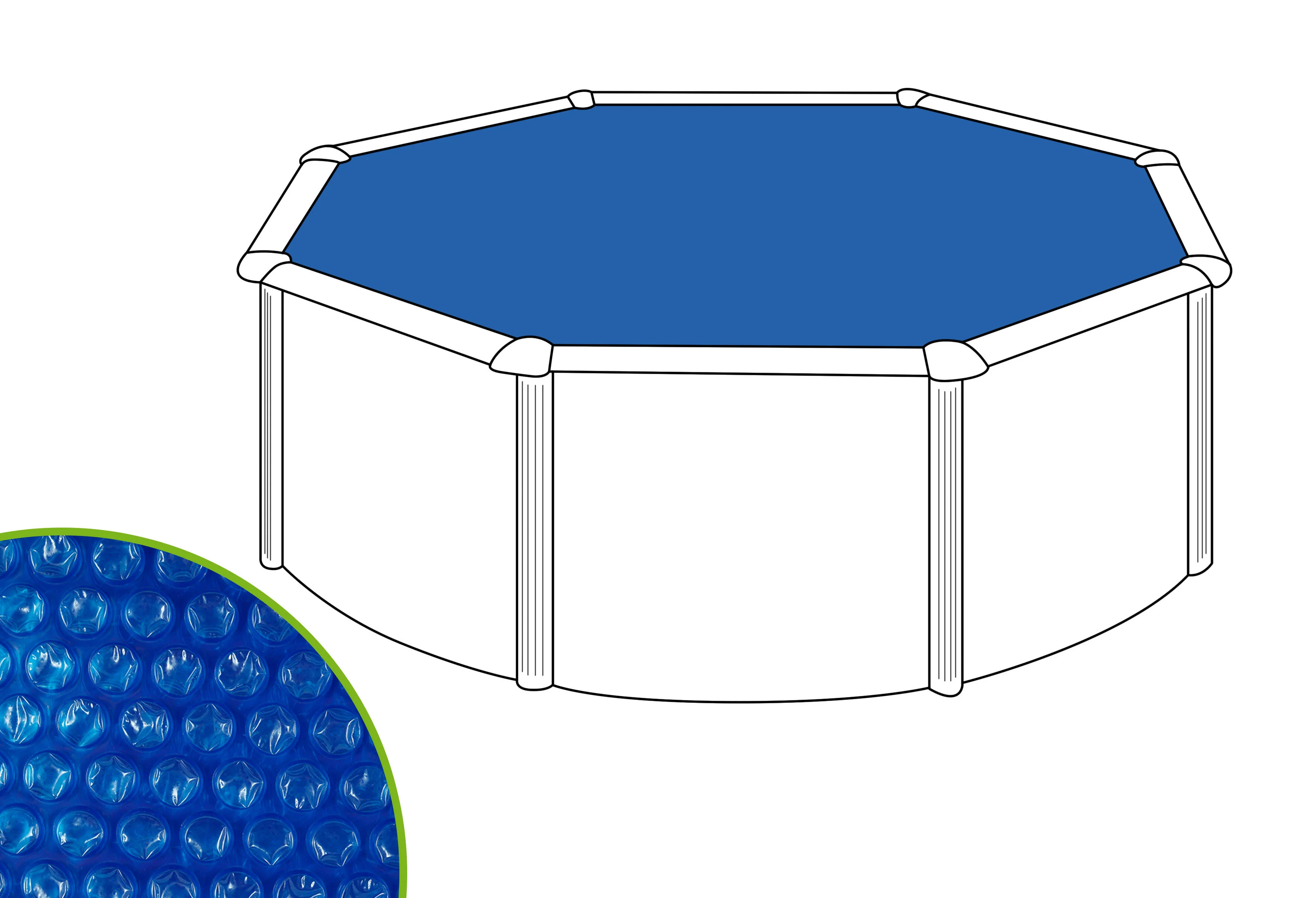 Copertura termica per piscina tondo NATERIAL CV241NAT in polietilene blu Ø 245 cm 4
