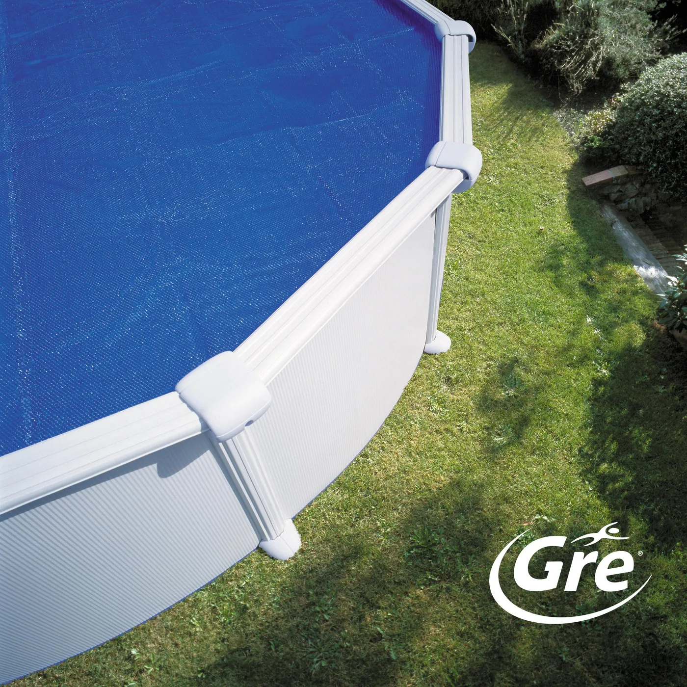Copertura termica per piscina tondo GRE 773320 in polietilene blu Ø 550 cm 3