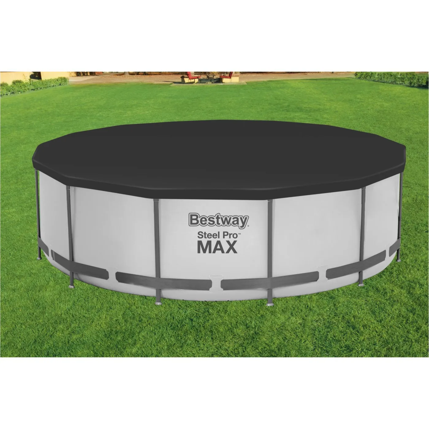 Copertura di sicurezza per piscina tondo BESTWAY in pvc nero Ø 370 cm 2