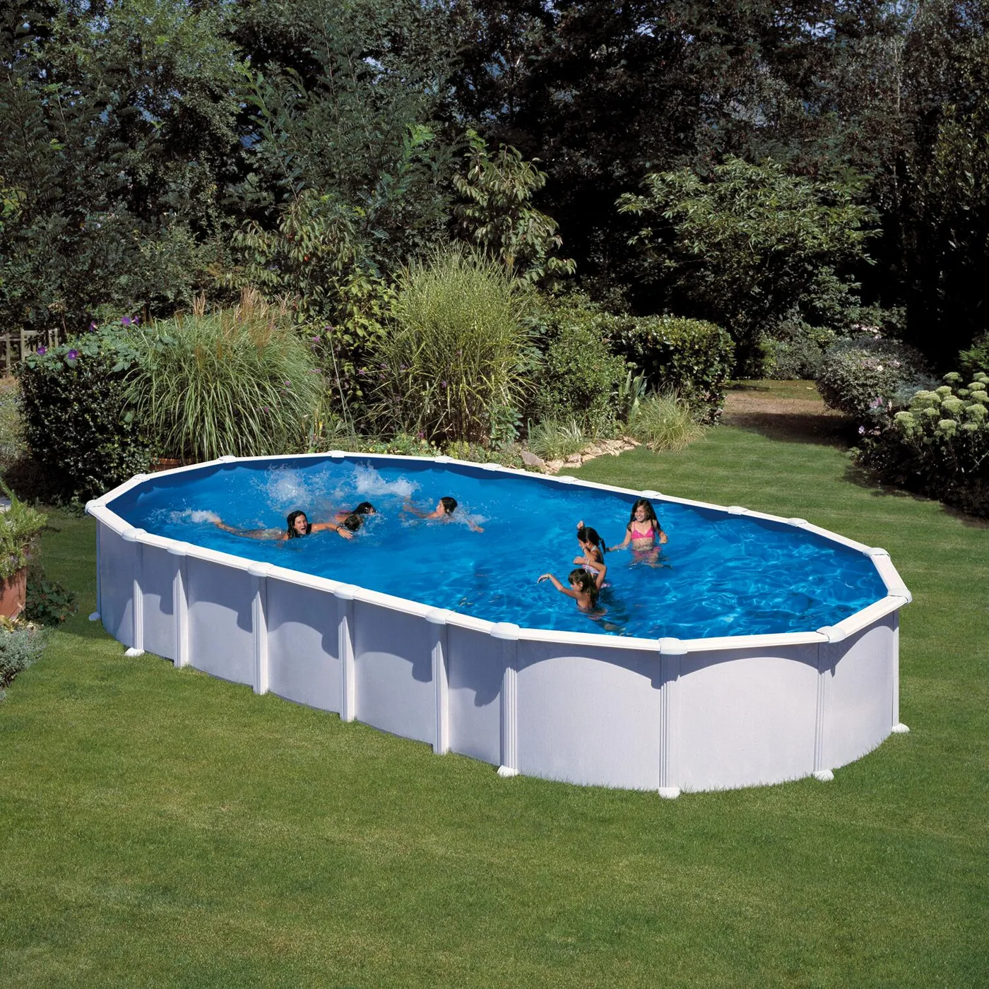 Piscina fuori terra rigida GRE Haiti bianco L int 9.15 x 4.7 m