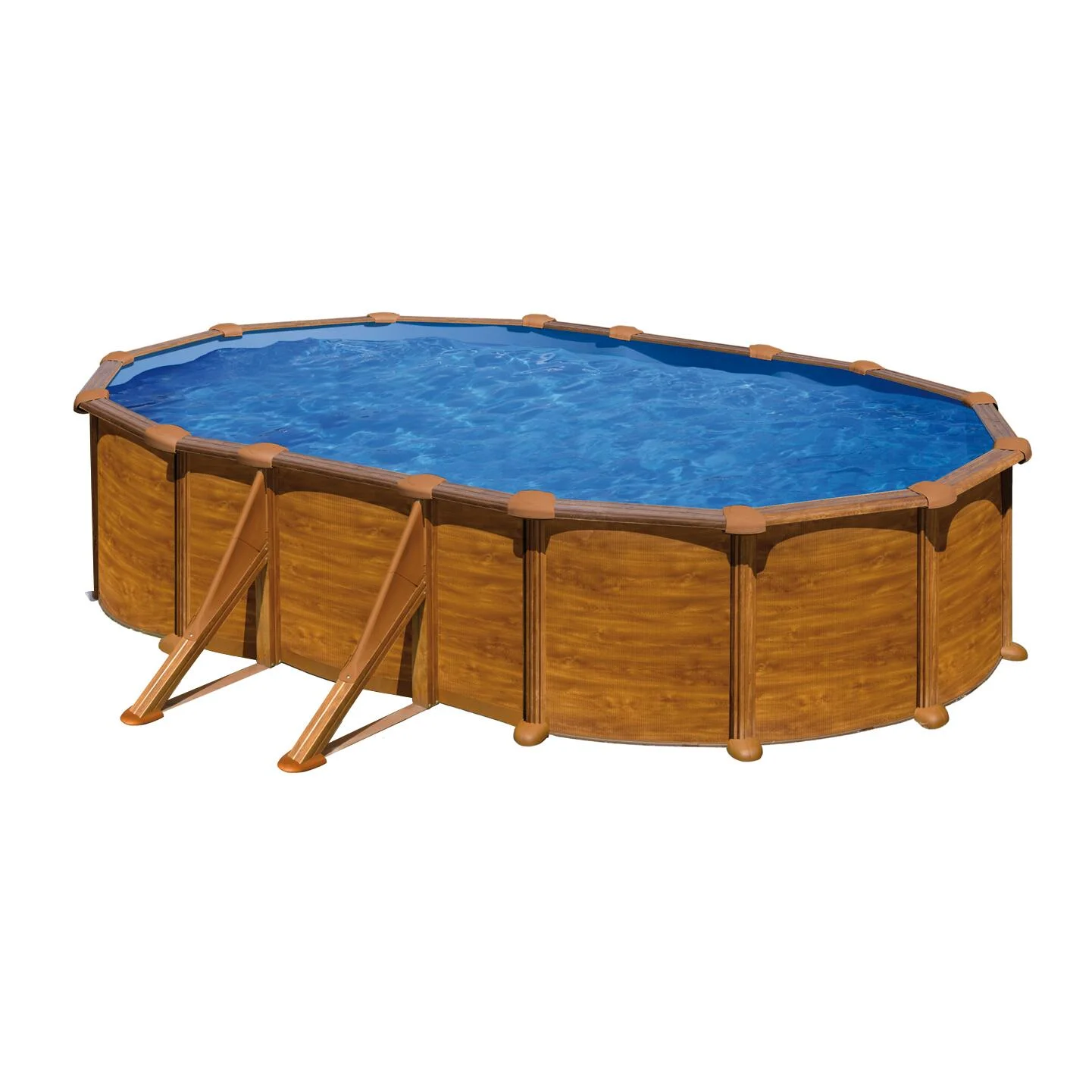 Piscina fuori terra rigida GRE Mauritius marrone L int 6.1 x 3.75 m 8