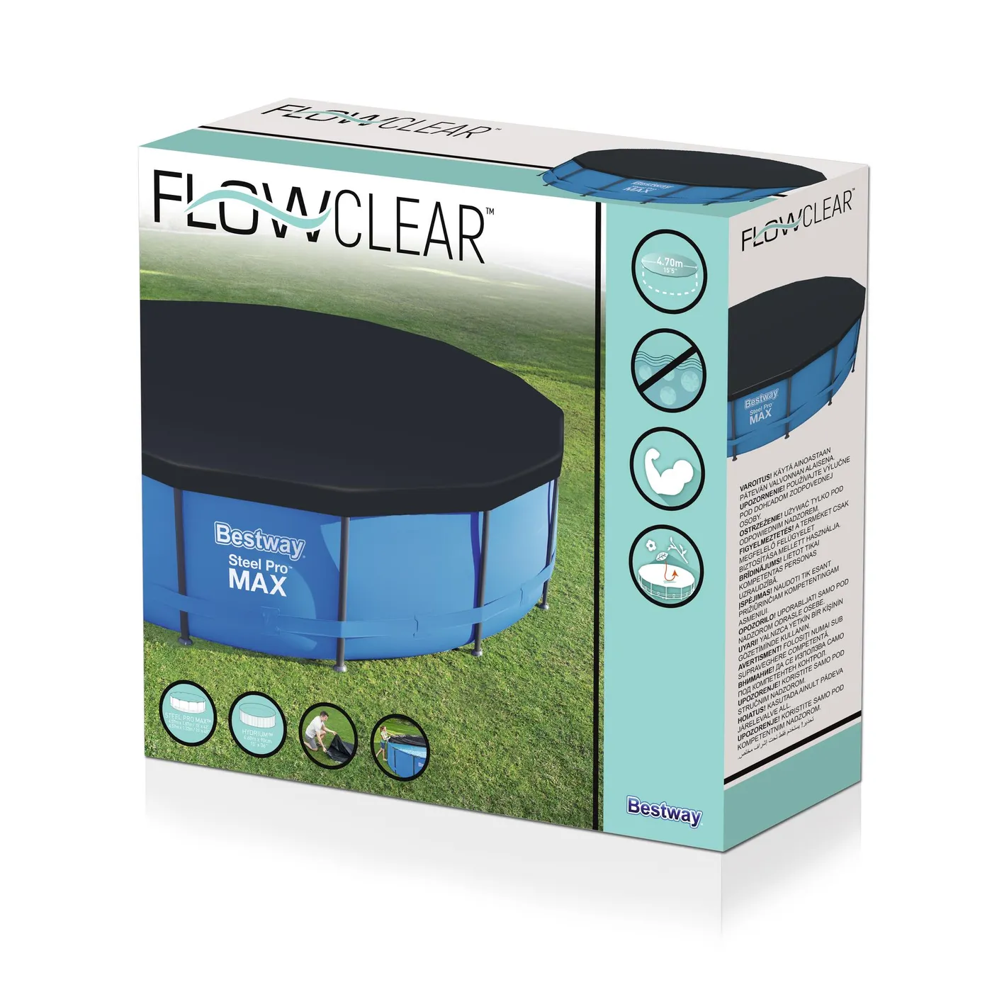 Copertura di sicurezza per piscina tondo BESTWAY in pvc nero Ø 457 cm 3