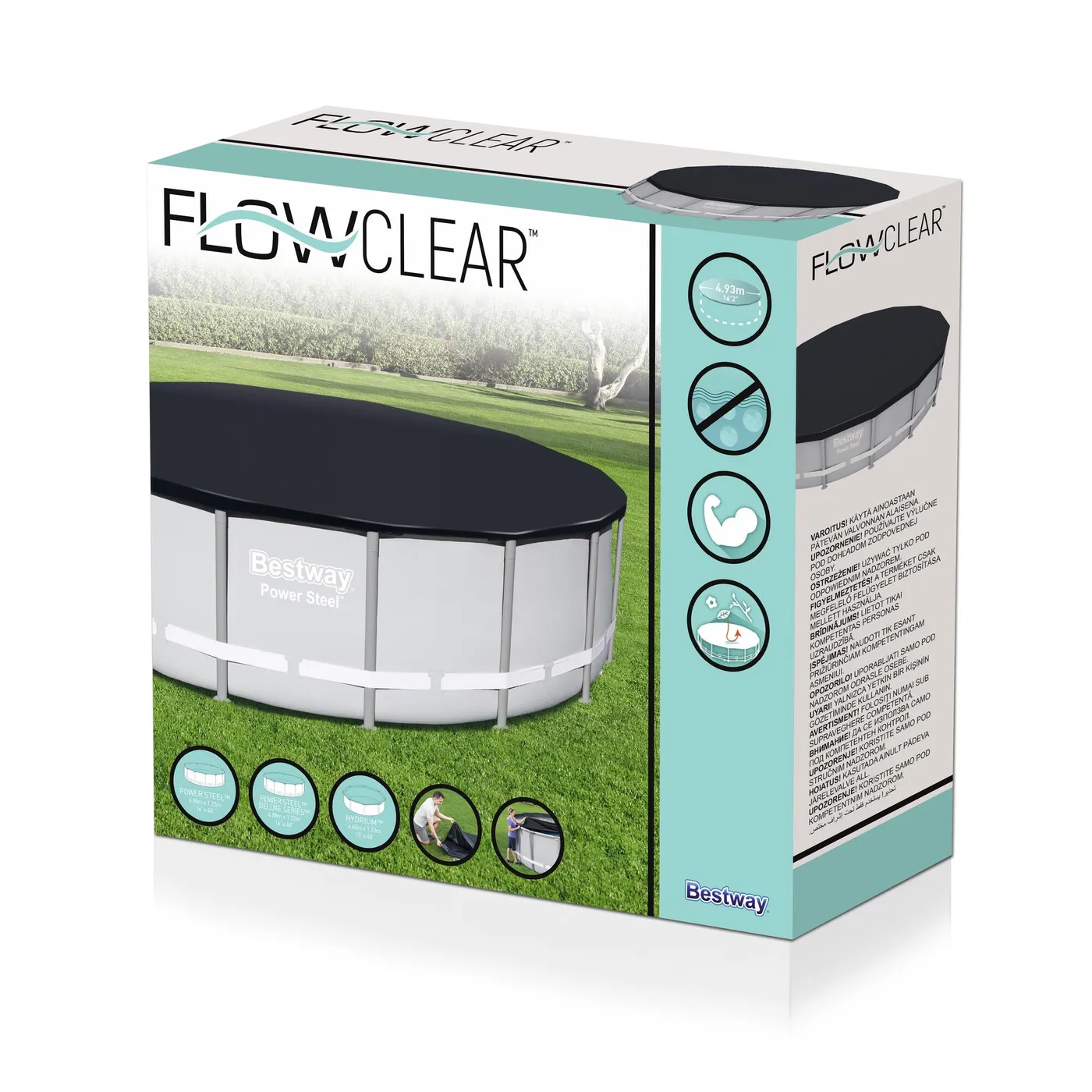 Copertura per piscina tondo BESTWAY in pvc nero Ø 493 cm 7