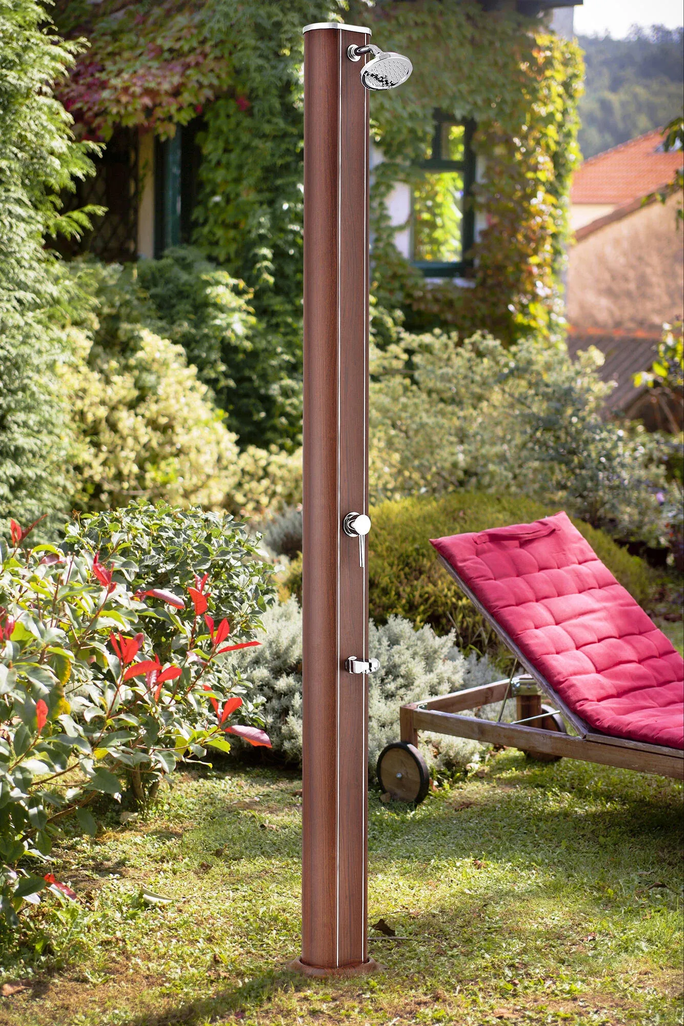 Doccia per piscina solare GRE tonda 32 L, marrone H 210 cm 3
