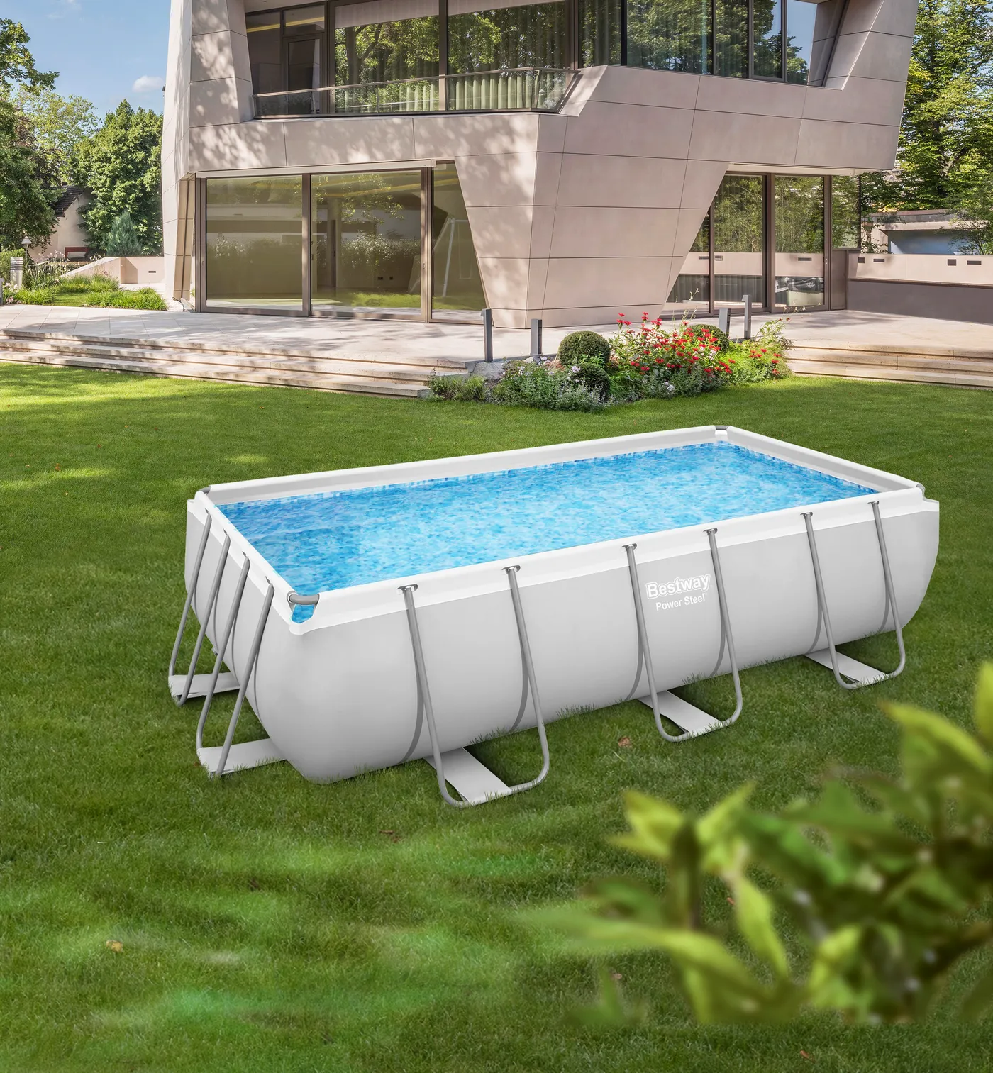Piscina fuori terra tubolare BESTWAY Power grigio chiaro H 1 x L int 3.82 x 1.81 m 2
