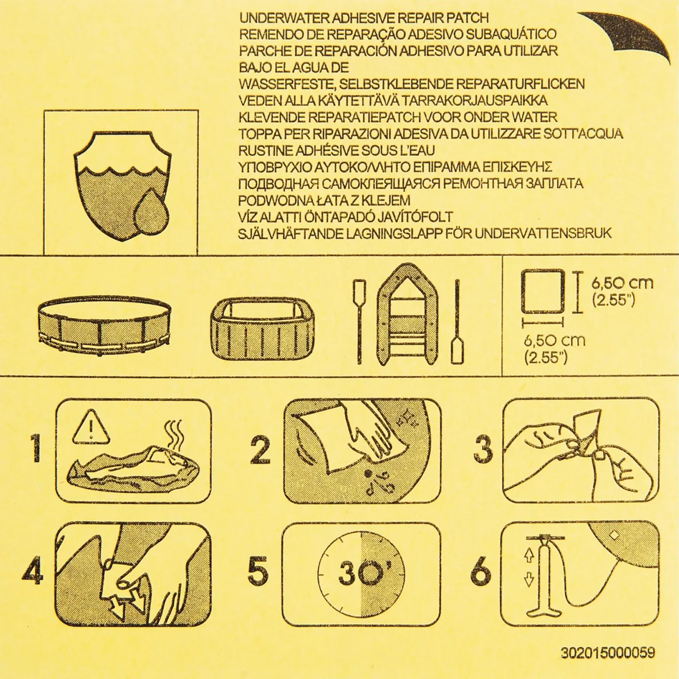 Kit di riparazione per liner piscina trasparente BESTWAY L 6.5 cm 3