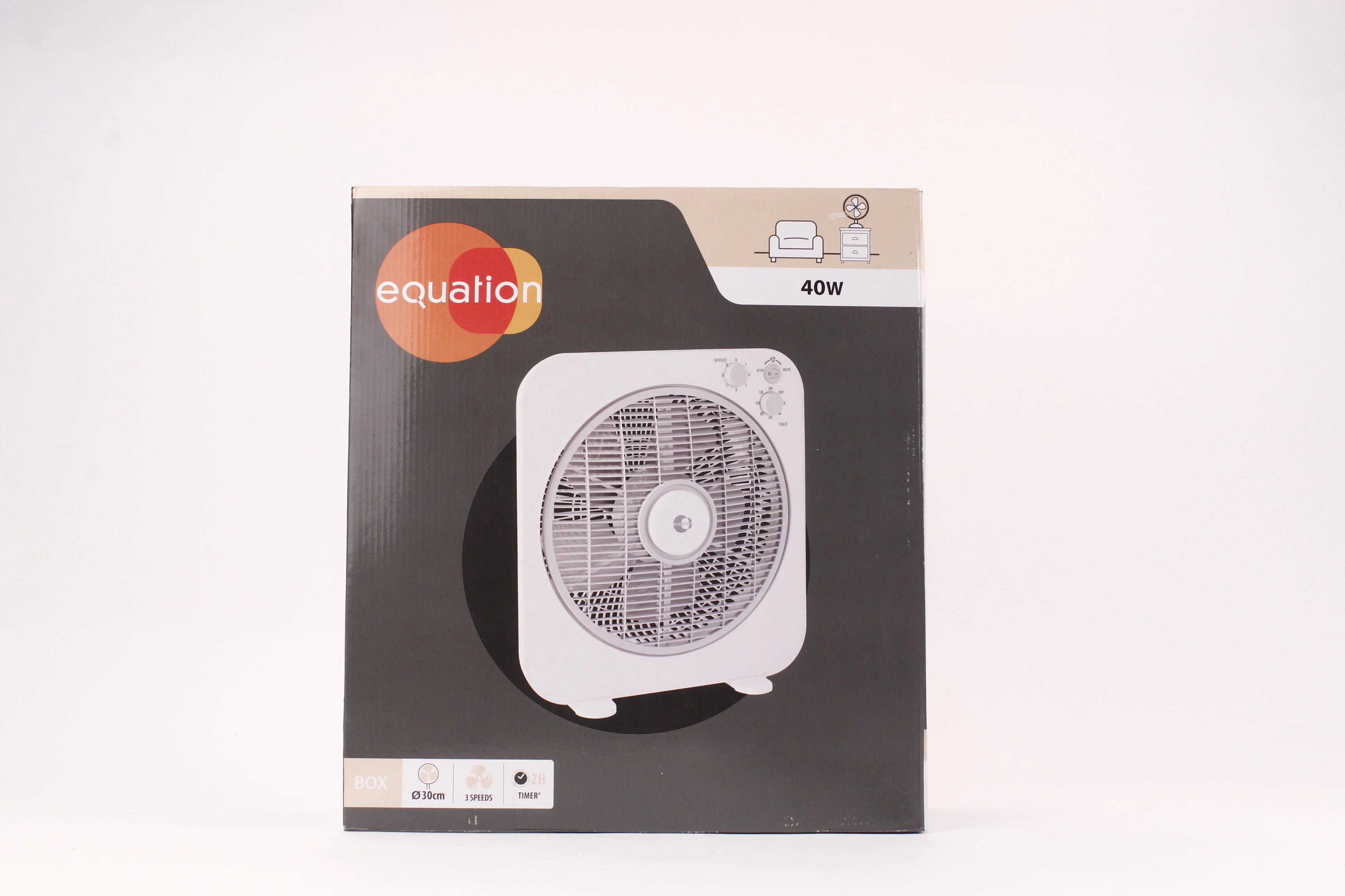 Ventilatore da scrivania EQUATION Box bianco 40 W Ø 30 cm 5