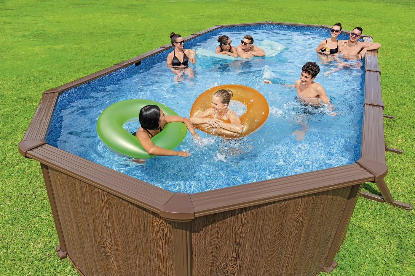 Piscina fuori terra rigida BESTWAY Hydrium marrone L int 7.3 x 3.6 m 2