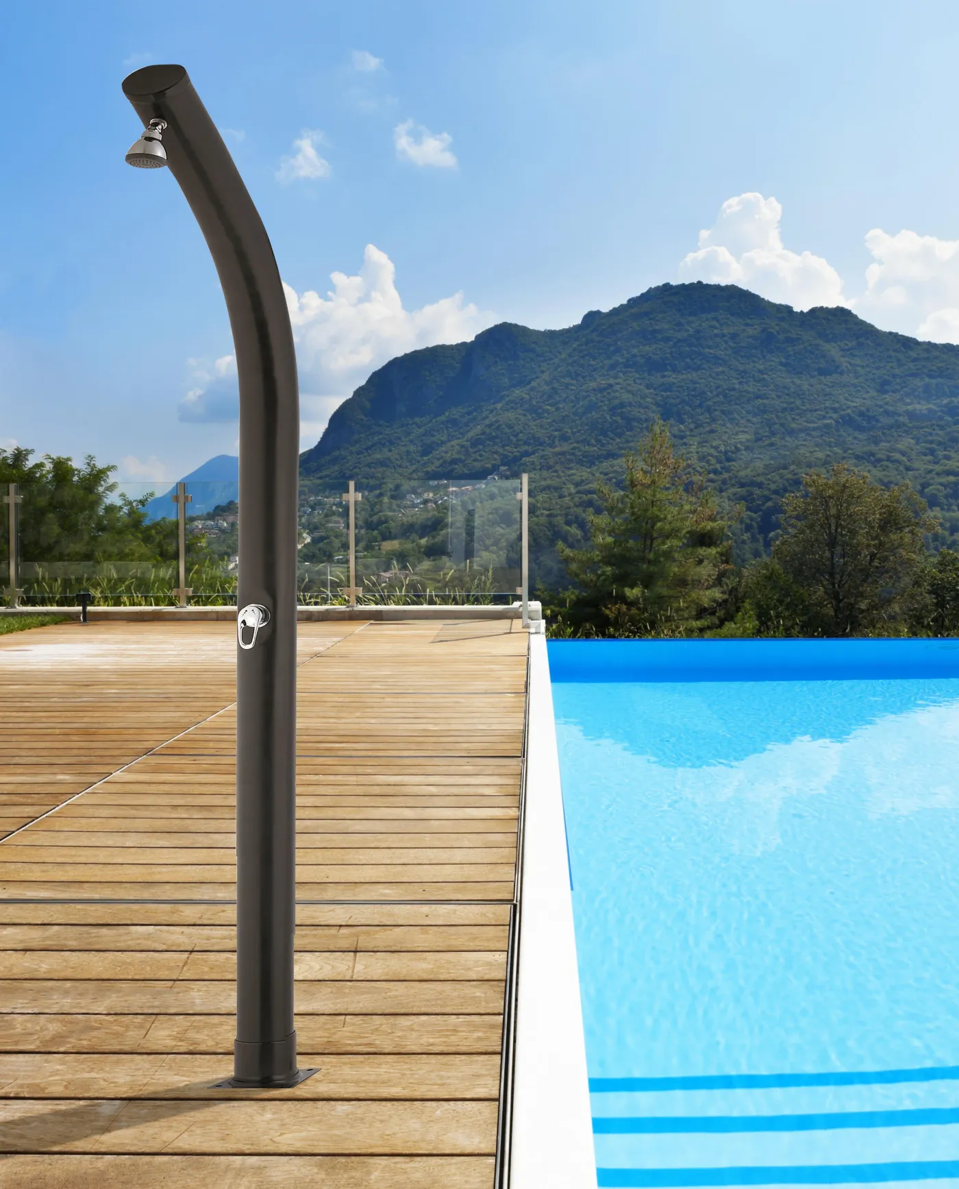 Doccia per piscina solare NATERIAL 23 L, nero H 233 cm 2