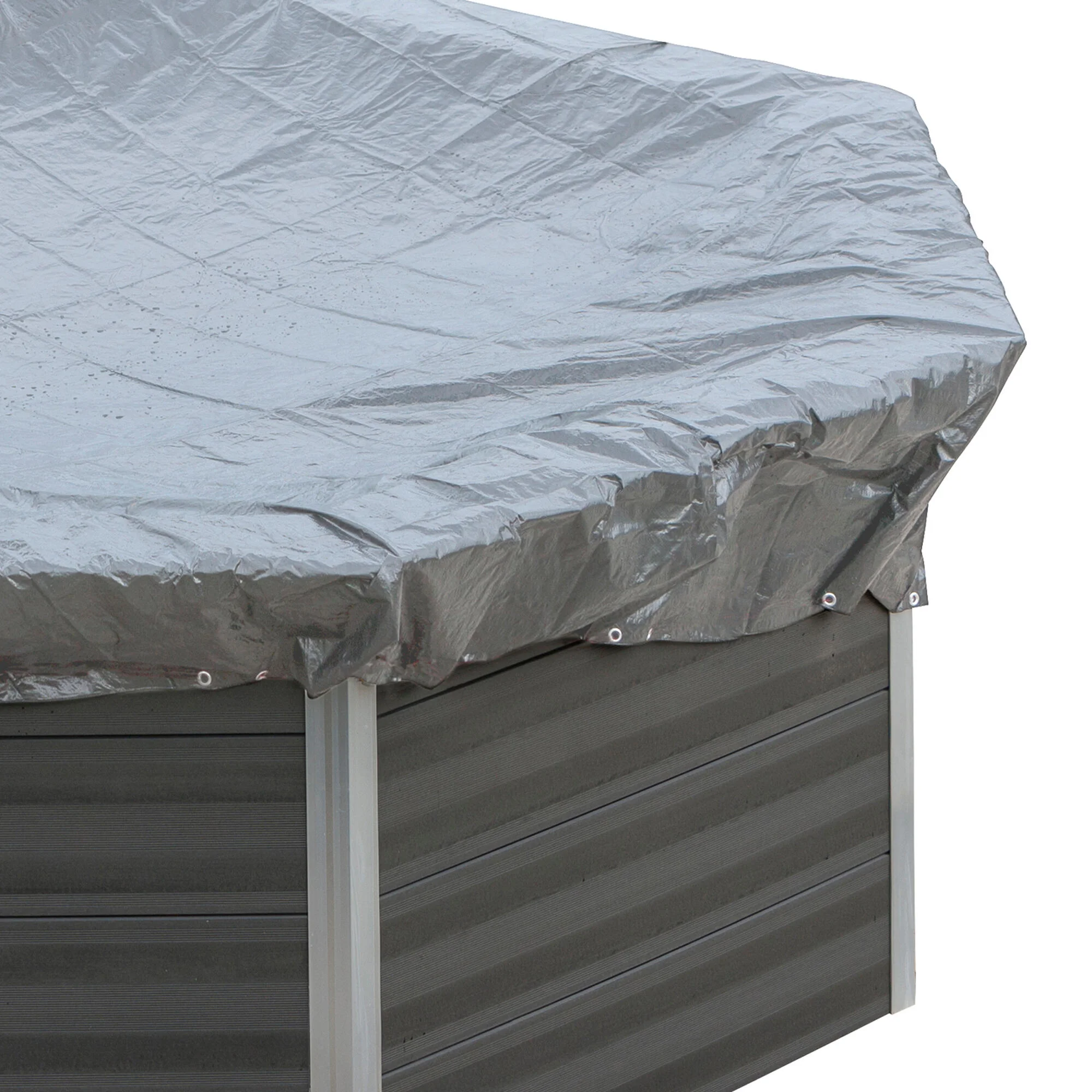 Copertura invernale per piscina ottagonale GRE CIKPCO66 in pvc grigio 714 x 436 cm