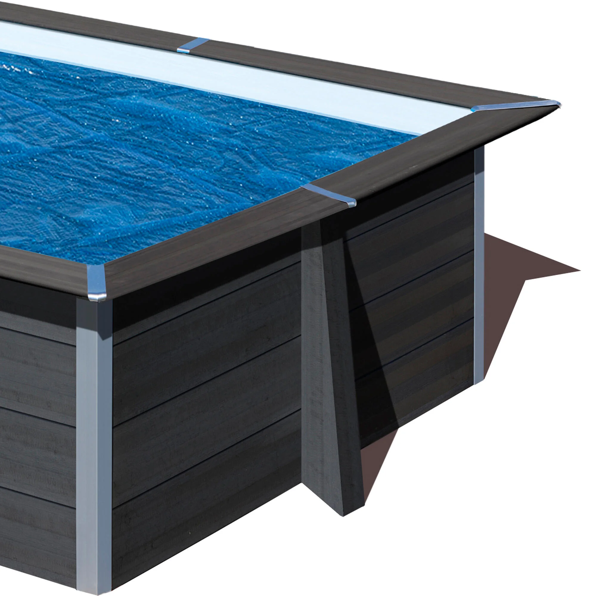 Copertura termica per piscina rettangolare GRE in polietilene blu 560 x 280 cm 2