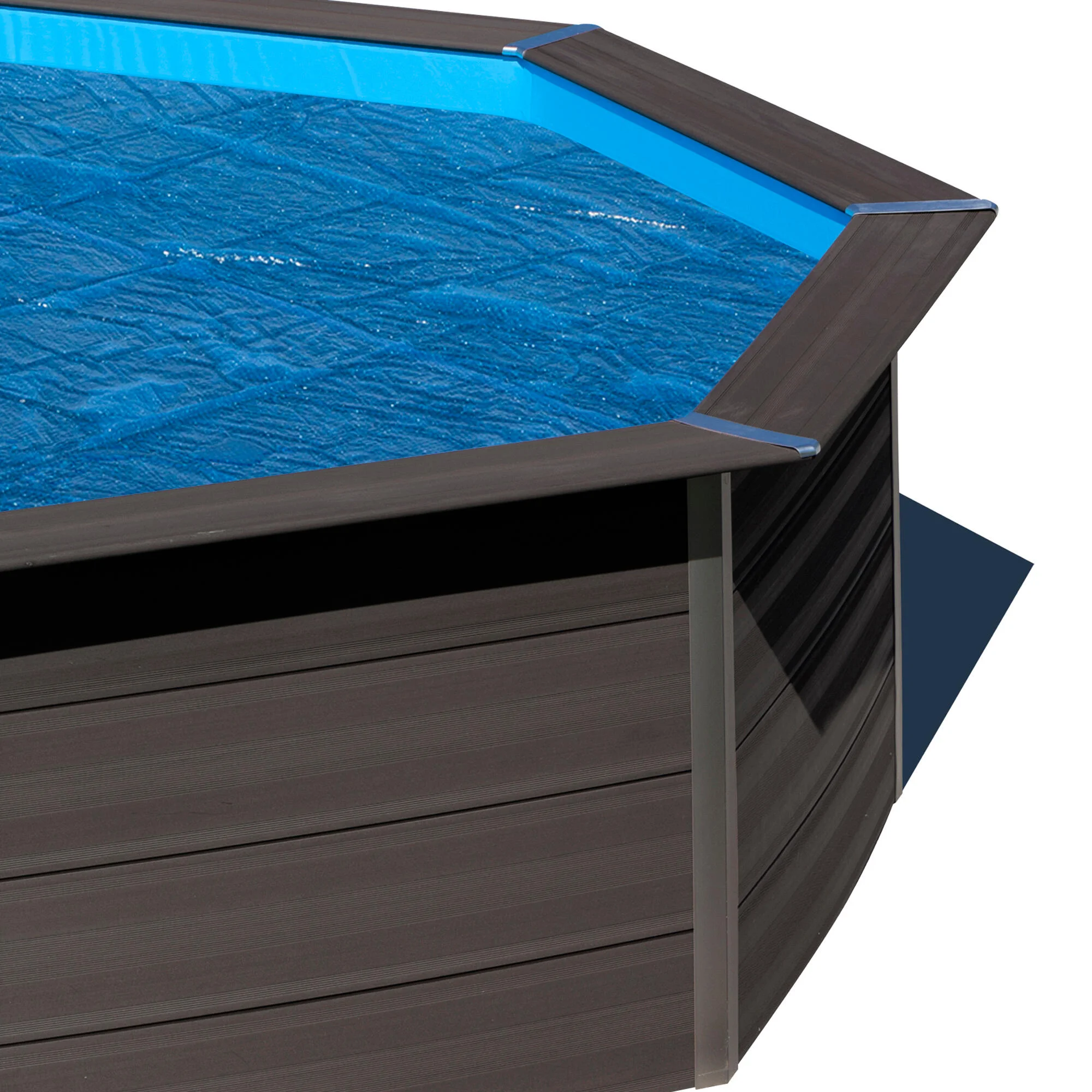 Copertura termica per piscina ottagonale GRE in polietilene blu 473 x 333 cm 2
