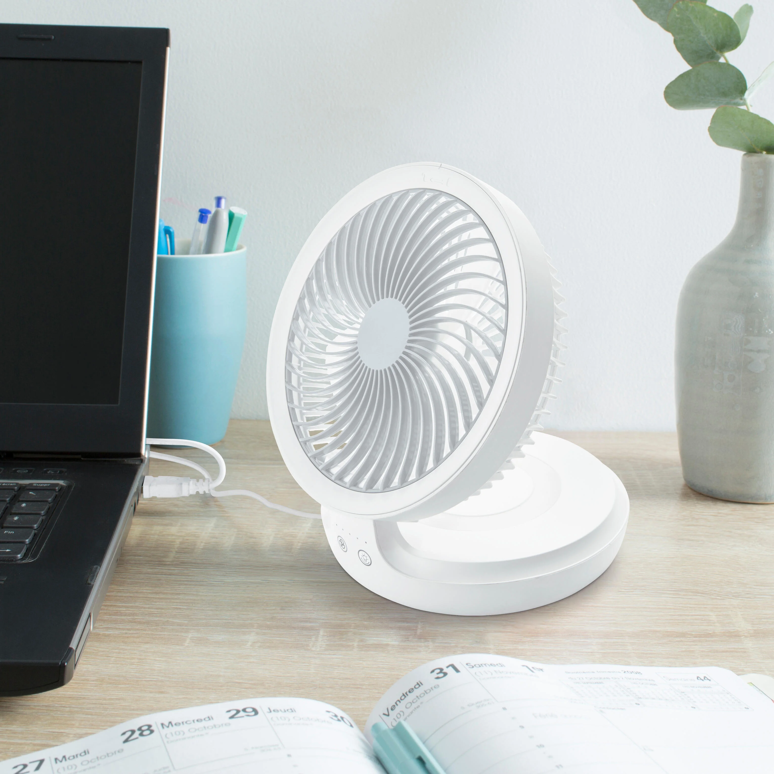 Ventilatore da tavolo EQUATION Fold bianco 5 W Ø 19 cm 3