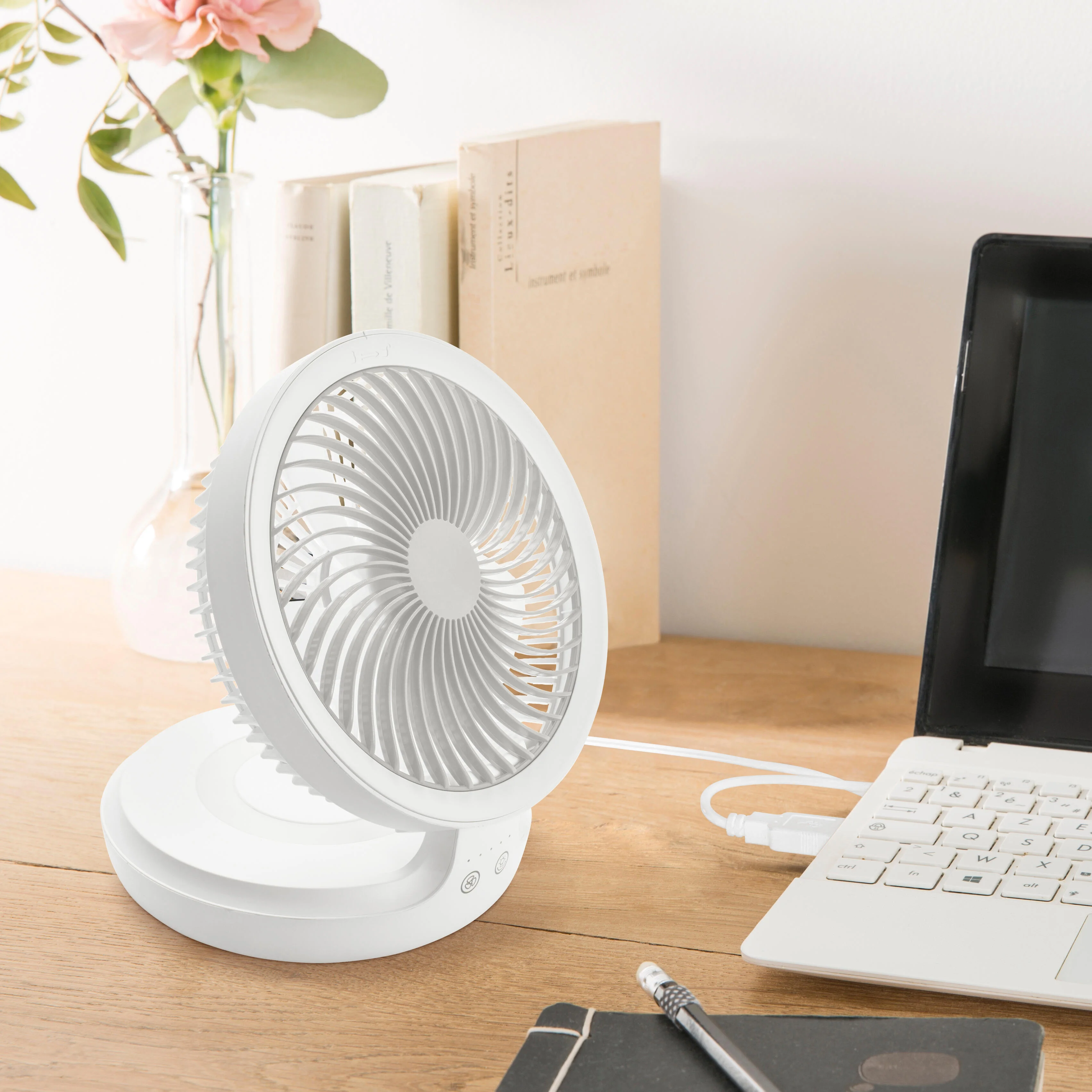 Ventilatore da tavolo EQUATION Fold bianco 5 W Ø 19 cm 2