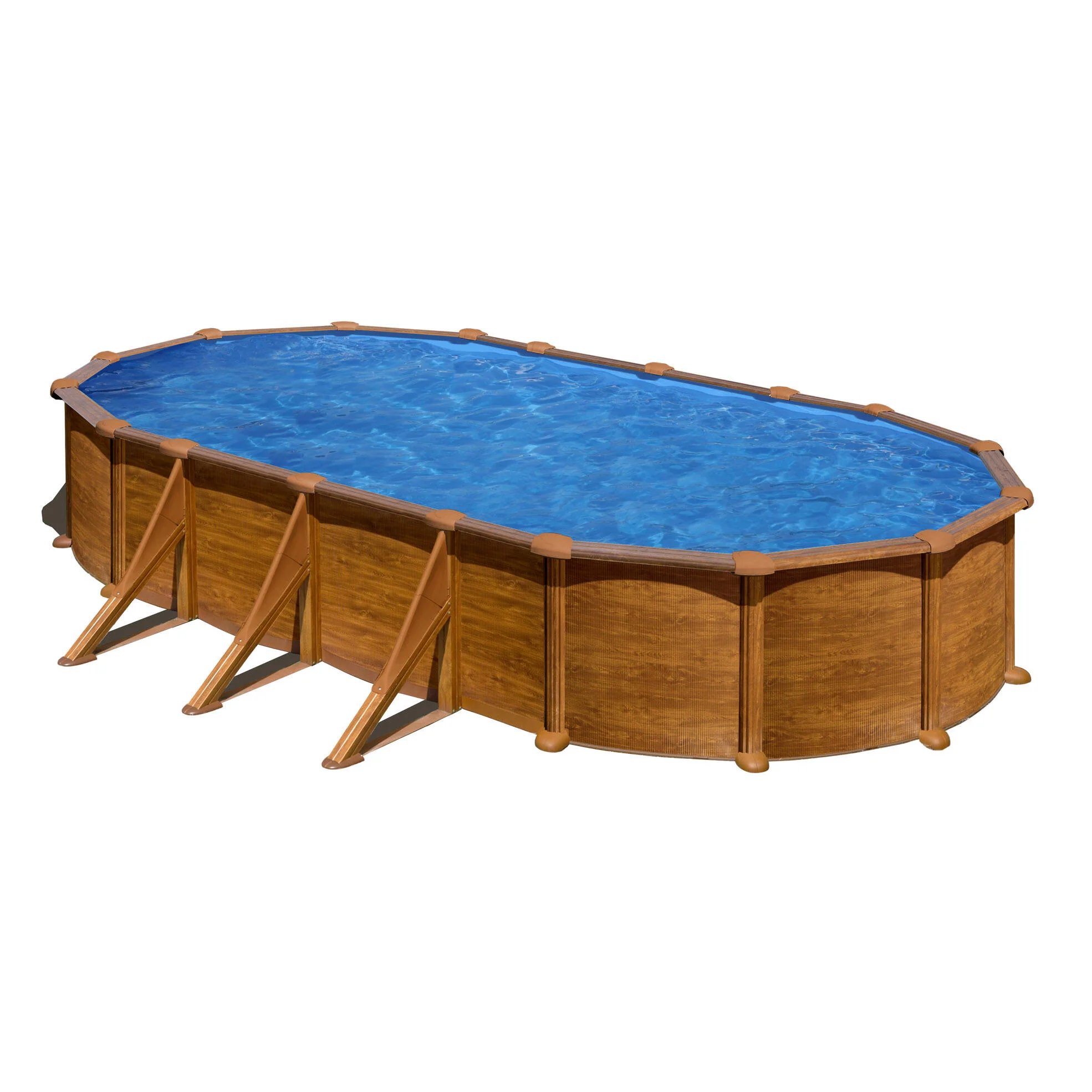 Piscina fuori terra rigida GRE Mauritius marrone L int 7.3 x 3.75 m 6