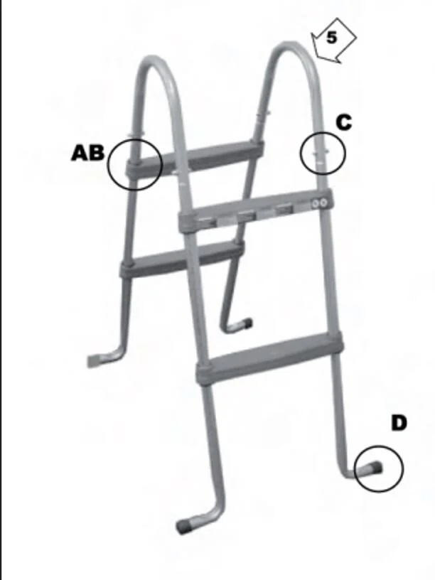 Scaletta per piscina fuori terra rigida in acciaio Gre AR109 2 gradini 98 cm 4