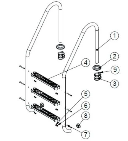 Scaletta per piscina interrata in inox Gre 40273 3 gradini 158 cm 2
