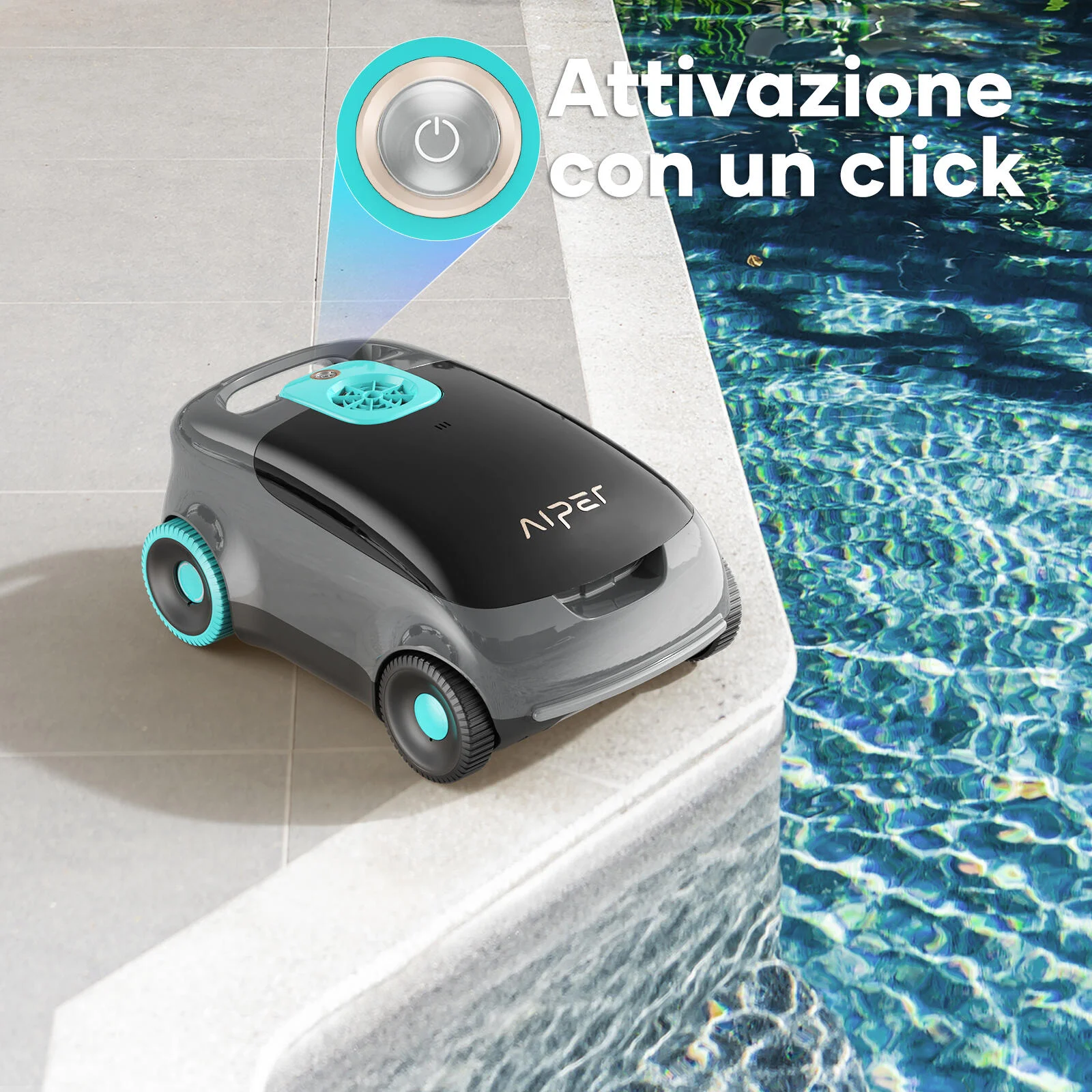 AIPER Scuba E1 Robot piscina senza fili, Sistema trimotore, Doppia filtrazione, Parcheggio automatico, Adatto a piscine fino a 100mq 7