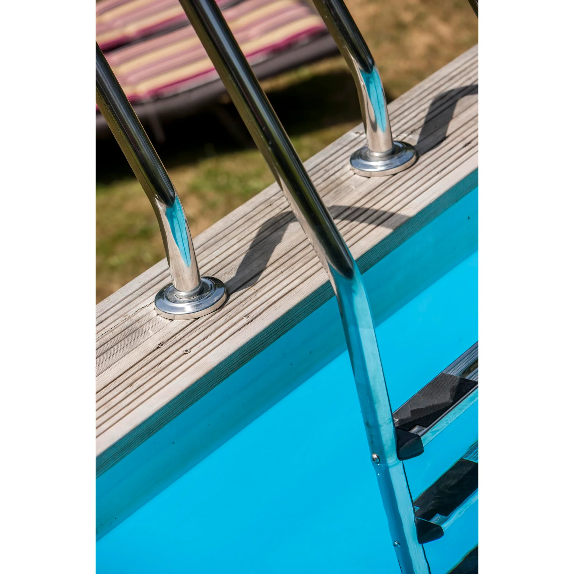 Scaletta per piscina fuori terra in legno in inox Gre 3 gradini 162.5 cm 6