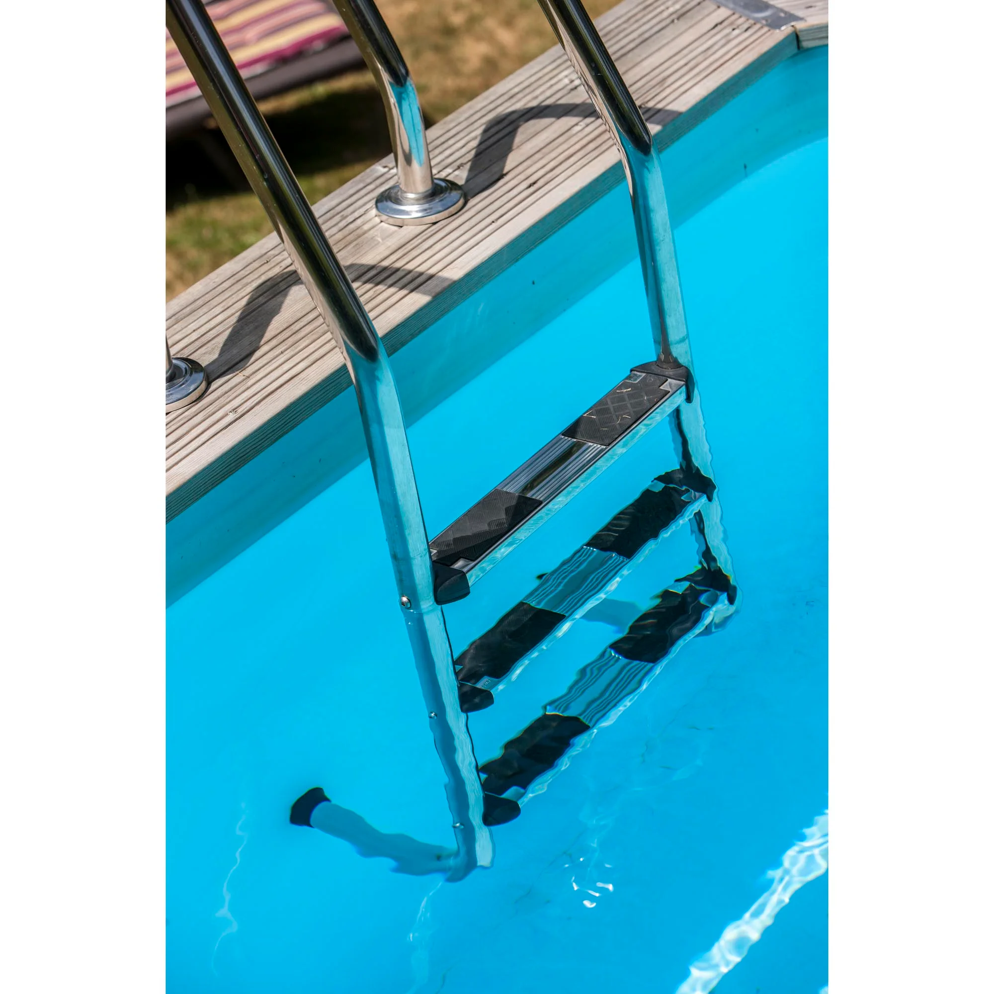 Scaletta per piscina fuori terra in legno in inox Gre 3 gradini 162.5 cm 4